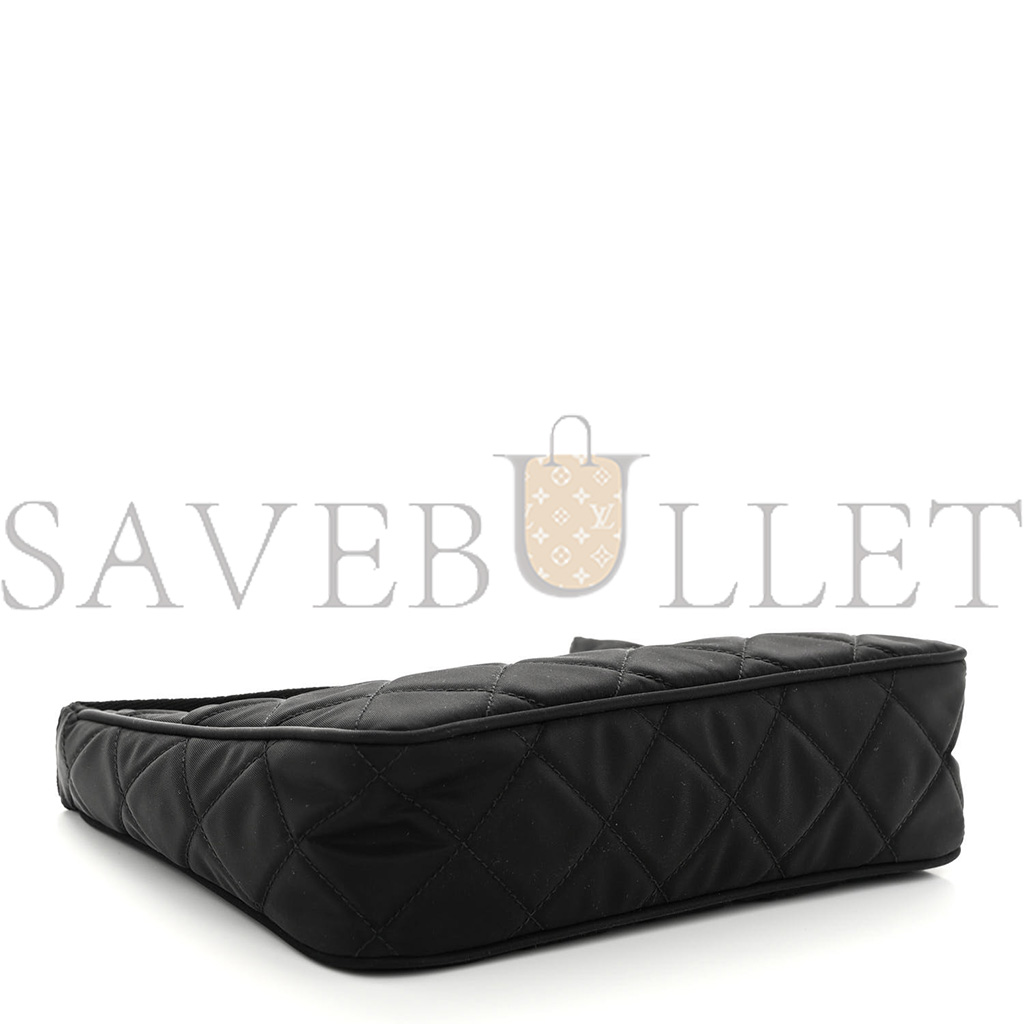 PRADA TESSUTO NYLON IMPUNTU QUILTED SHOULDER BAG BLACK (23*13*6cm) PRADA TESSUTO NYLON IMPUNTU QUILTED SHOULDER BAG BLACK (23*13*6cm)