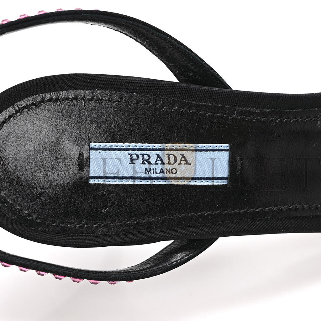 PRADA SUEDE CRYSTAL ANKLE STRAP 65MM SANDALS 40 ROSA PRADA SUEDE CRYSTAL ANKLE STRAP 65MM SANDALS 40 ROSA