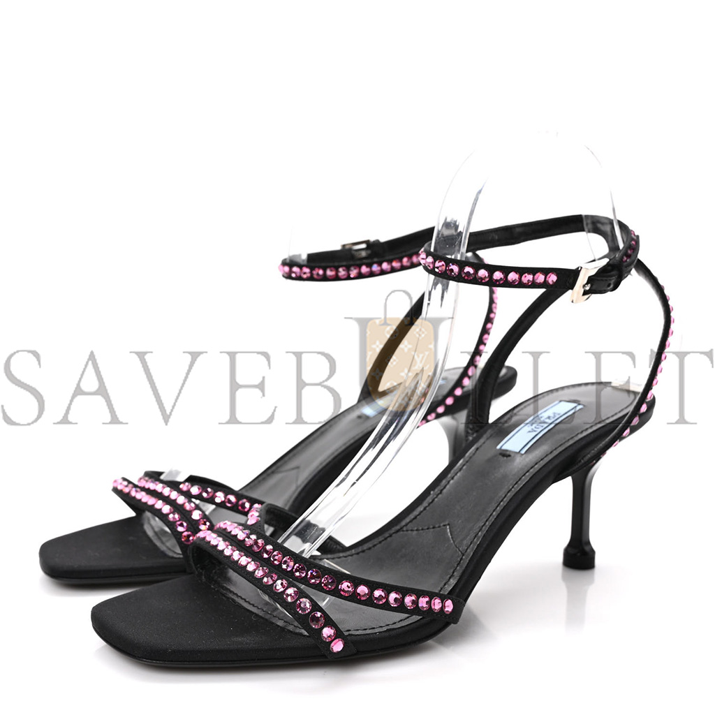 PRADA SUEDE CRYSTAL ANKLE STRAP 65MM SANDALS 40 ROSA PRADA SUEDE CRYSTAL ANKLE STRAP 65MM SANDALS 40 ROSA