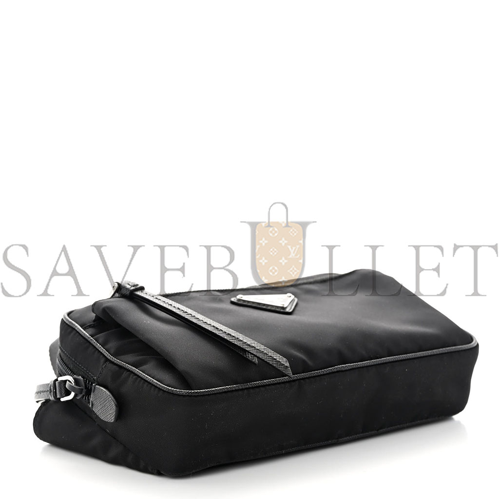 PRADA TESSUTO NYLON BELT BAG BLACK (22*13*5cm) PRADA TESSUTO NYLON BELT BAG BLACK (22*13*5cm)