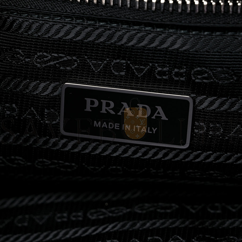PRADA TERRY TOTE BAG BLACK WHITE (39*33*14cm) PRADA TERRY TOTE BAG BLACK WHITE (39*33*14cm)