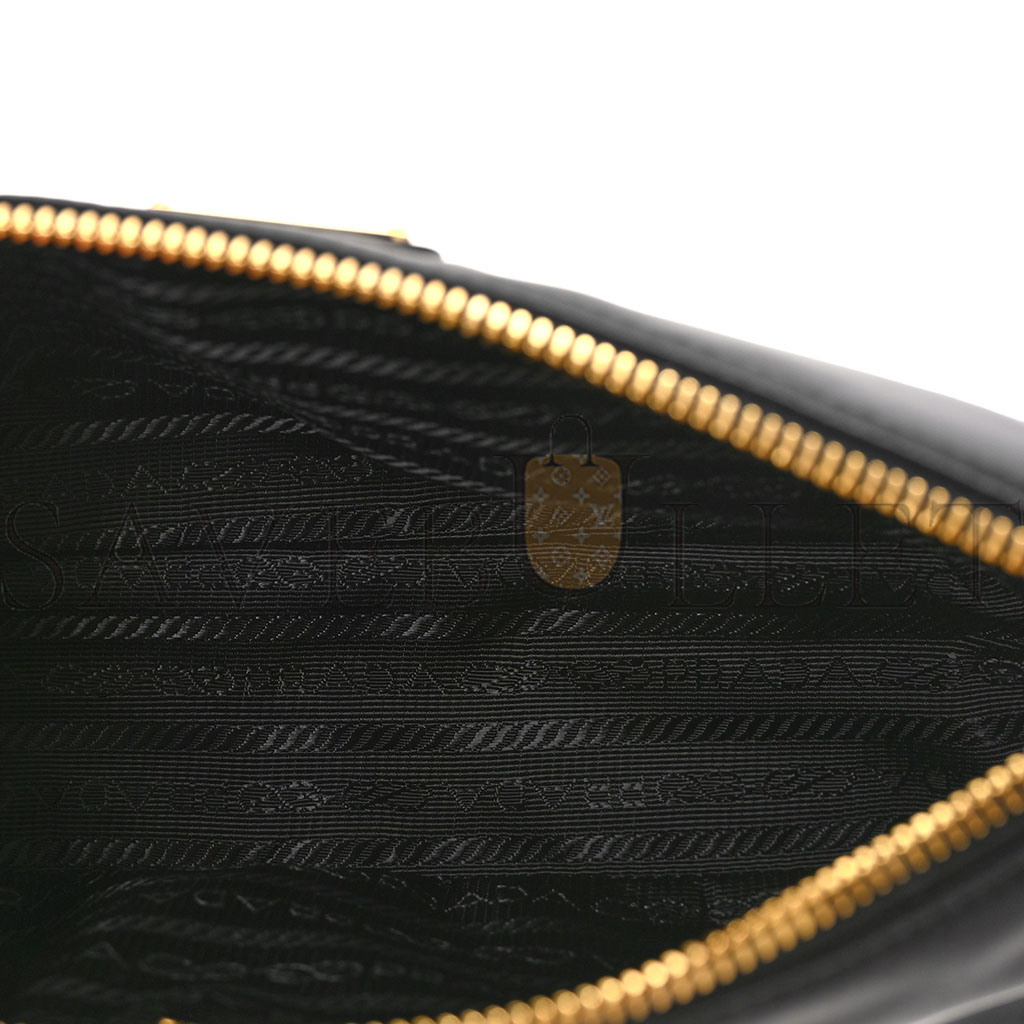 PRADA TESSUTO NYLON BRUSHED CALFSKIN RE-EDITION 2002 SHOULDER BAG BLACK (24*11*6cm) PRADA TESSUTO NYLON BRUSHED CALFSKIN RE-EDITION 2002 SHOULDER BAG BLACK (24*11*6cm)