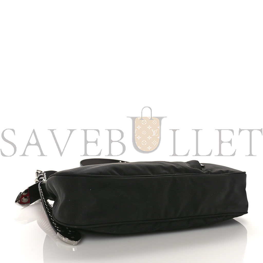 PRADA TESSUTO NYLON STUDDED NEW VELA HOBO BLACK FUOCO (29*20*7cm) PRADA TESSUTO NYLON STUDDED NEW VELA HOBO BLACK FUOCO (29*20*7cm)