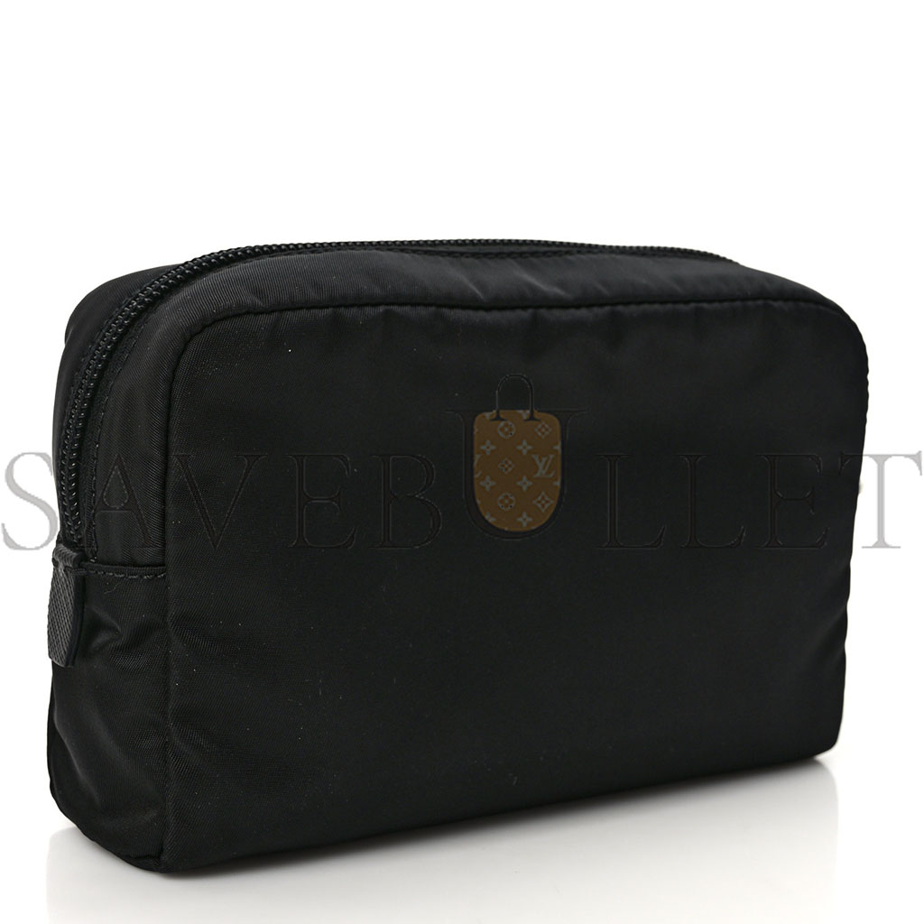 PRADA TESSUTO NYLON SAFFIANO WRISTLET BLACK (19*11*9cm) PRADA TESSUTO NYLON SAFFIANO WRISTLET BLACK (19*11*9cm)