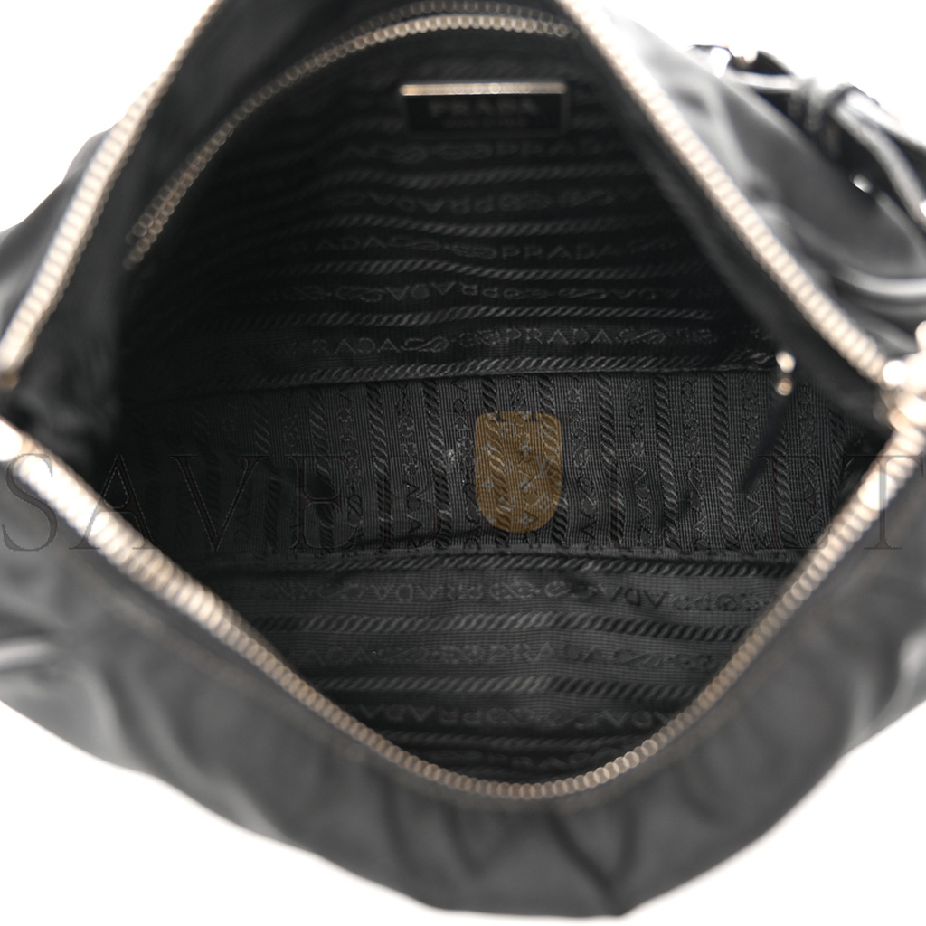 PRADA TESSUTO NYLON SHOULDER BAG BLACK (27*16*10cm) PRADA TESSUTO NYLON SHOULDER BAG BLACK (27*16*10cm)