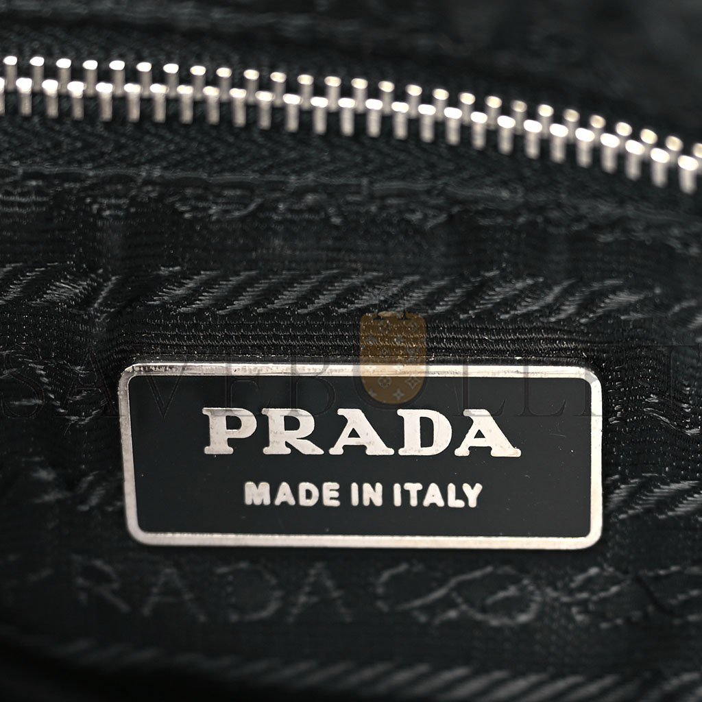 PRADA TESSUTO NYLON SOFT CALF SHOULDER BAG BLACK (32*30*8cm) PRADA TESSUTO NYLON SOFT CALF SHOULDER BAG BLACK (32*30*8cm)
