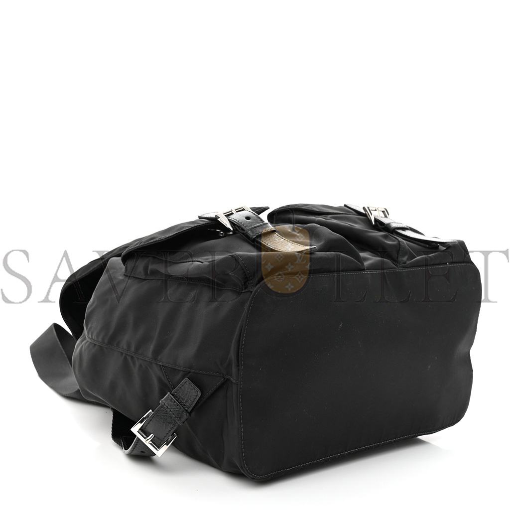 PRADA TESSUTO NYLON SAFFIANO MEDIUM BACKPACK BLACK (30*29*15cm) PRADA TESSUTO NYLON SAFFIANO MEDIUM BACKPACK BLACK (30*29*15cm)