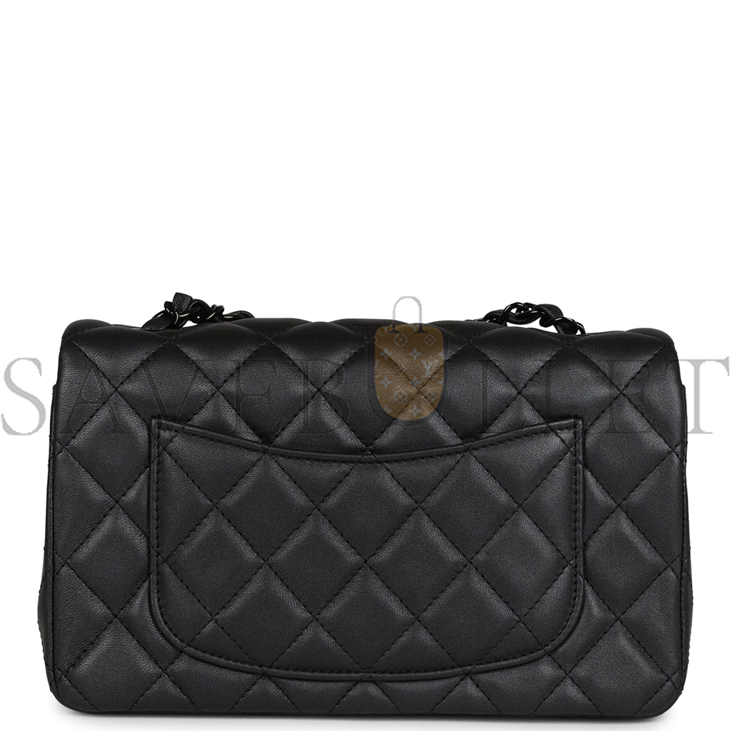 CHANEL MINI RECTANGULAR FLAP SO BLACK IRIDESCENT LAMBSKIN BLACK HARDWARE AP1116 (20*13*6cm) CHANEL MINI RECTANGULAR FLAP SO BLACK IRIDESCENT LAMBSKIN BLACK HARDWARE AP1116 (20*13*6cm)