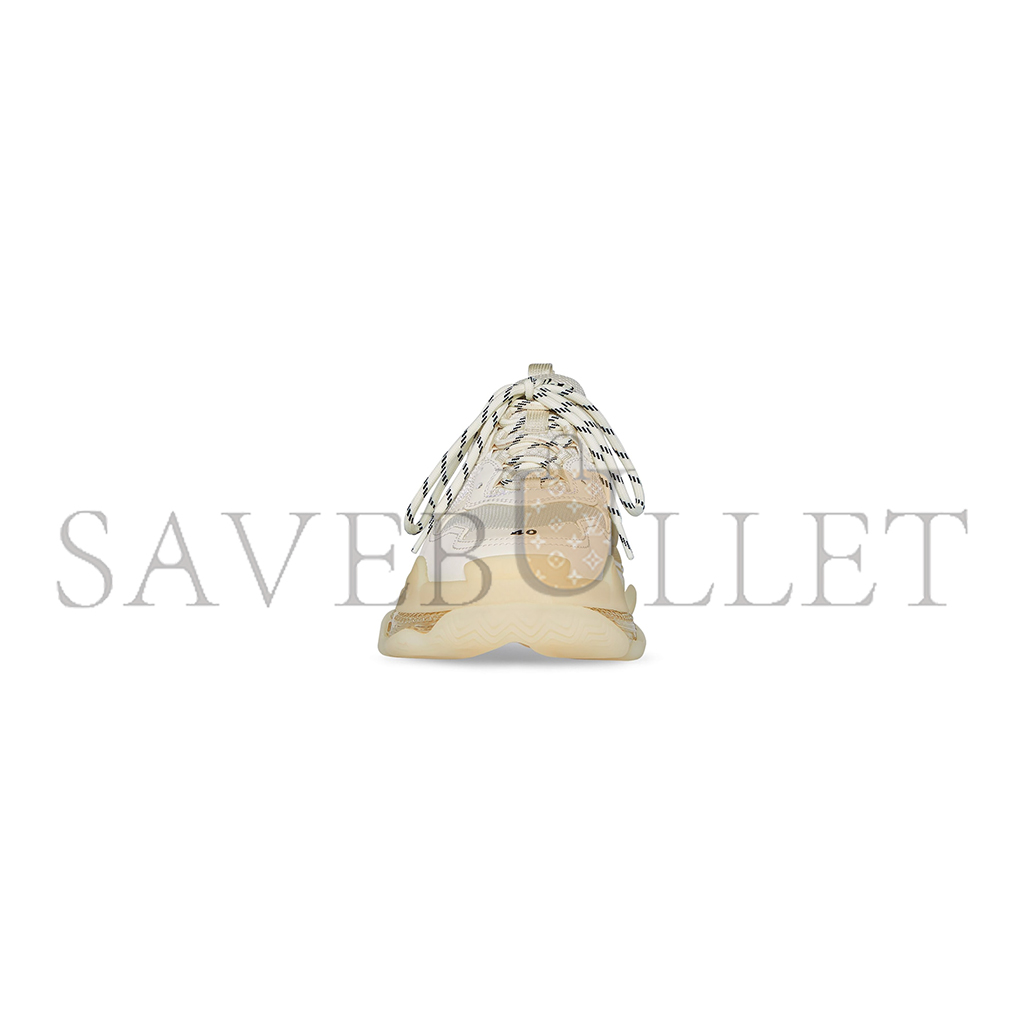 BALENCIAGA WOMEN'S TRIPLE S CLEAR SOLE SNEAKER IN BEIGE 544351W2GA19100 BALENCIAGA WOMEN'S TRIPLE S CLEAR SOLE SNEAKER IN BEIGE 544351W2GA19100