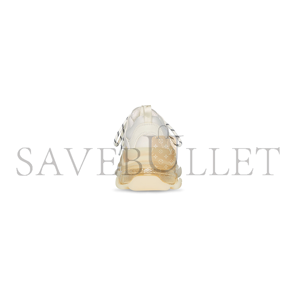 BALENCIAGA WOMEN'S TRIPLE S CLEAR SOLE SNEAKER IN BEIGE 544351W2GA19100 BALENCIAGA WOMEN'S TRIPLE S CLEAR SOLE SNEAKER IN BEIGE 544351W2GA19100