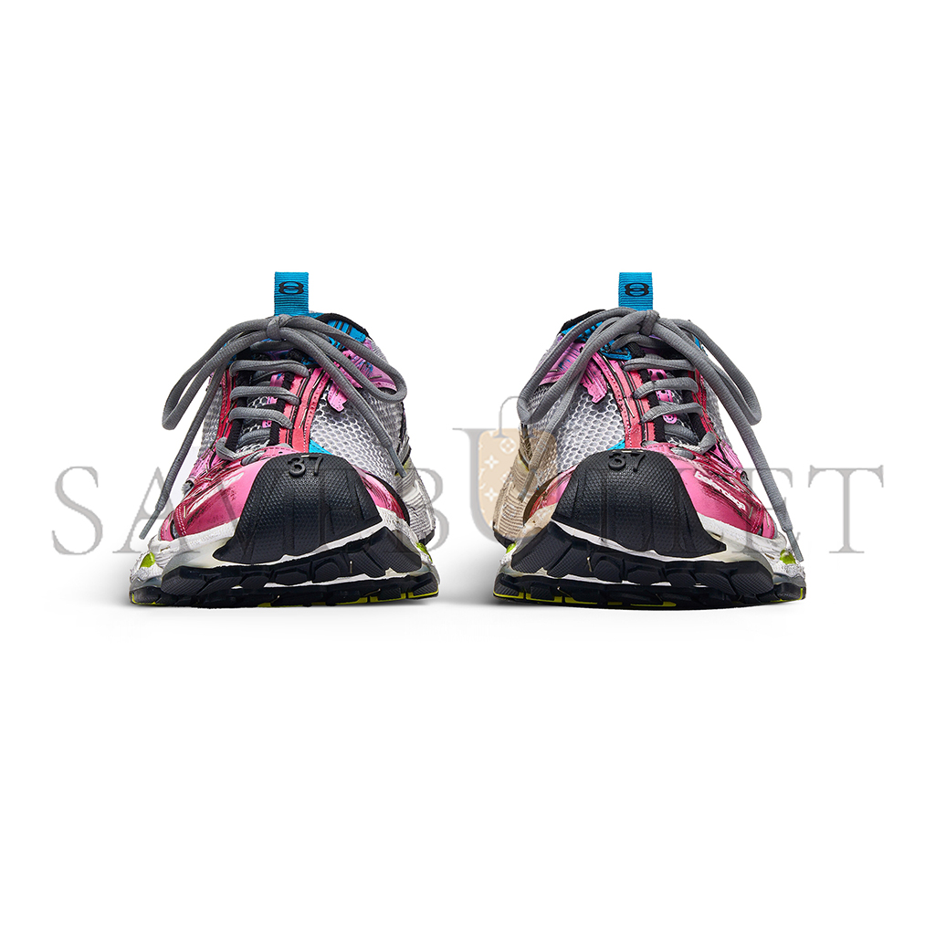 BALENCIAGA WOMEN'S STAPLER SNEAKER IN GREY BLUE PINK NEON YELLOW WHITE 803682W3ST41457 BALENCIAGA WOMEN'S STAPLER SNEAKER IN GREY BLUE PINK NEON YELLOW WHITE 803682W3ST41457