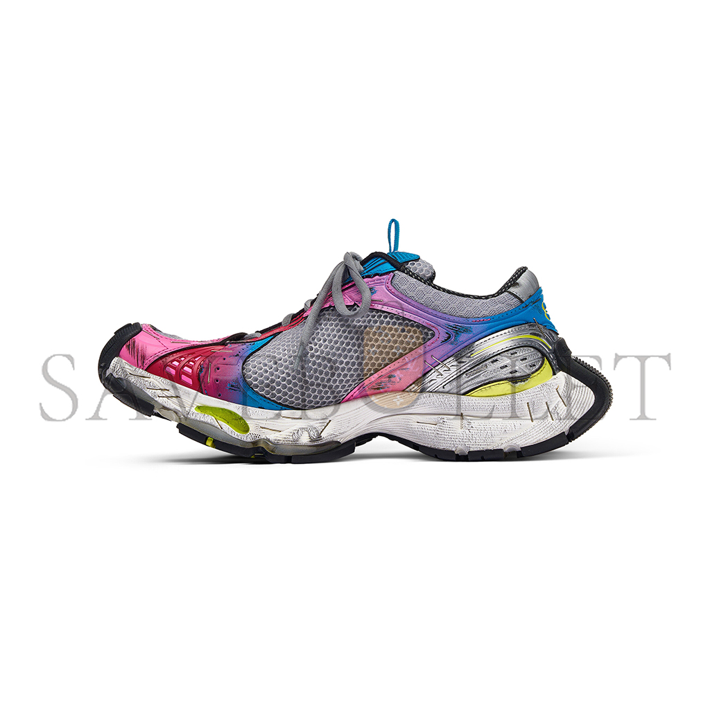 BALENCIAGA WOMEN'S STAPLER SNEAKER IN GREY BLUE PINK NEON YELLOW WHITE 803682W3ST41457 BALENCIAGA WOMEN'S STAPLER SNEAKER IN GREY BLUE PINK NEON YELLOW WHITE 803682W3ST41457