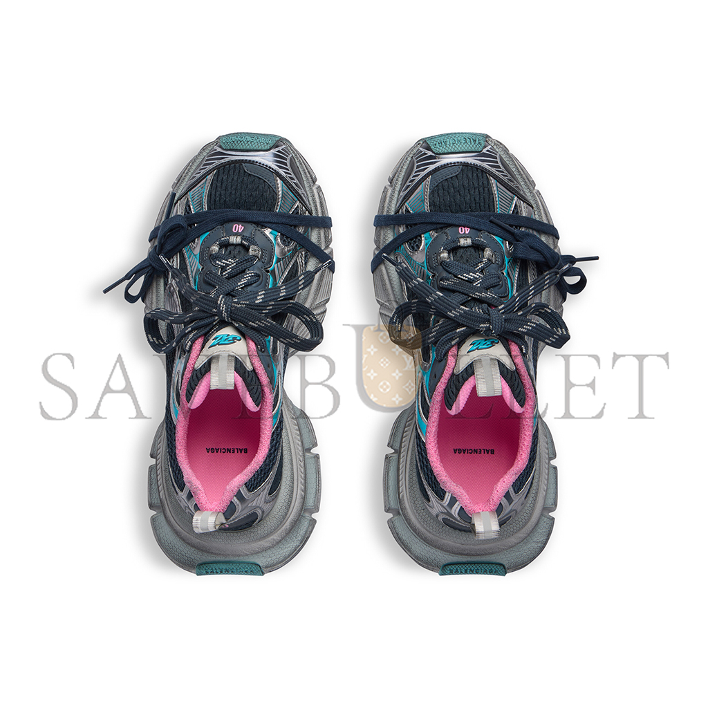 BALENCIAGA WOMEN'S 3XL SNEAKER IN GREY BLUE PINK 734731W3XL51245 BALENCIAGA WOMEN'S 3XL SNEAKER IN GREY BLUE PINK 734731W3XL51245