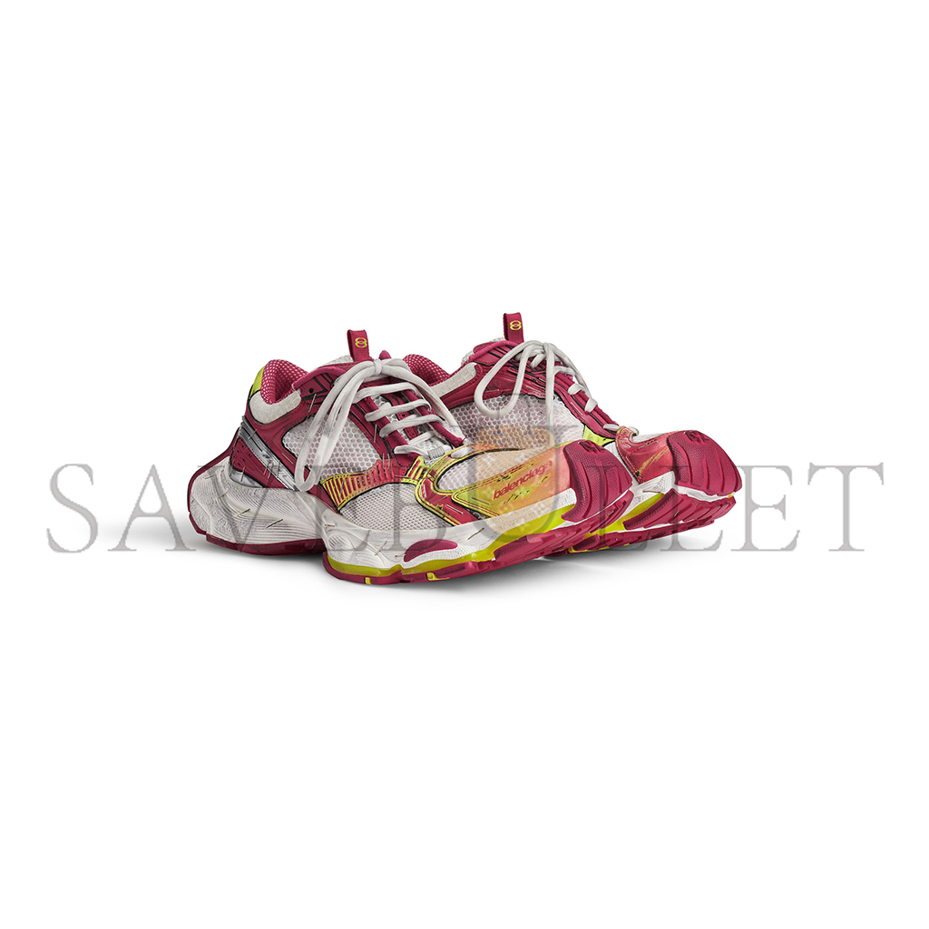 BALENCIAGA MEN'S STAPLER SNEAKER IN WHITE PINK NEON YELLOW SILVER 803682W3ST49571 BALENCIAGA MEN'S STAPLER SNEAKER IN WHITE PINK NEON YELLOW SILVER 803682W3ST49571