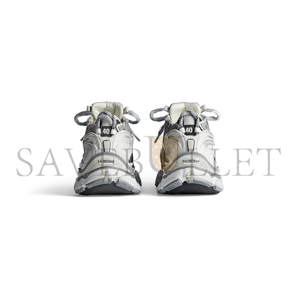 BALENCIAGA MEN'S RUNNER SNEAKER IN GREY WHITE BLACK 772774W3RNY9012 BALENCIAGA MEN'S RUNNER SNEAKER IN GREY WHITE BLACK 772774W3RNY9012