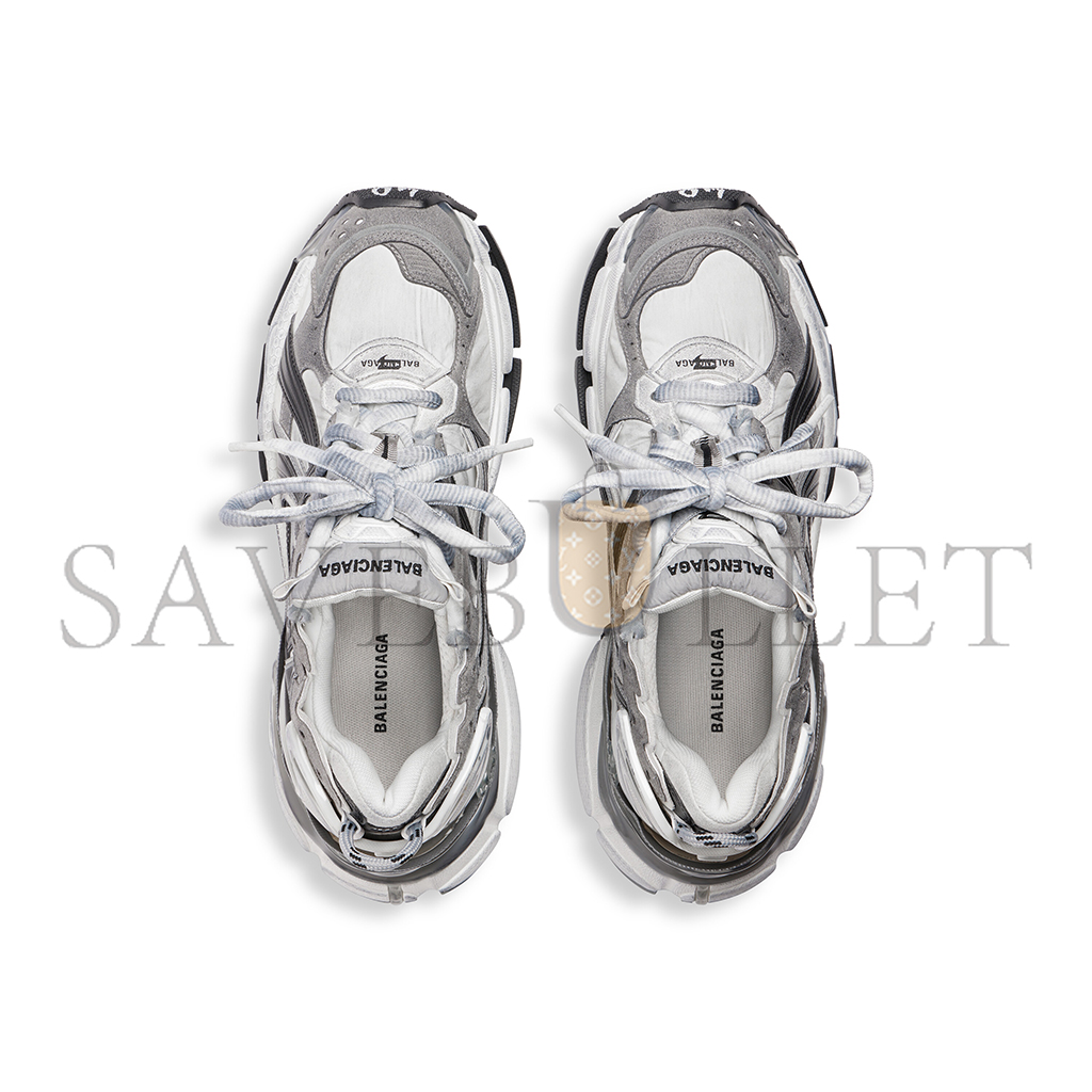 BALENCIAGA MEN'S RUNNER SNEAKER IN GREY WHITE BLACK 772774W3RNY9012 BALENCIAGA MEN'S RUNNER SNEAKER IN GREY WHITE BLACK 772774W3RNY9012