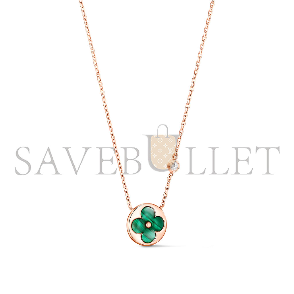 LOUIS VUITTON COLOUR BLOSSOM BB SUN PENDANT, PINK GOLD, MALACHITE AND DIAMOND Q93619 LOUIS VUITTON COLOUR BLOSSOM BB SUN PENDANT, PINK GOLD, MALACHITE AND DIAMOND Q93619