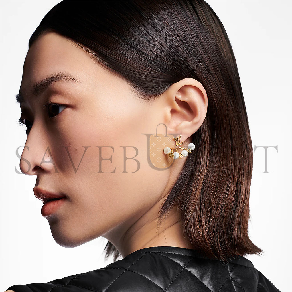 LOUIS VUITTON MINIGRAM PEARLS EARRINGS M01258 LOUIS VUITTON MINIGRAM PEARLS EARRINGS M01258