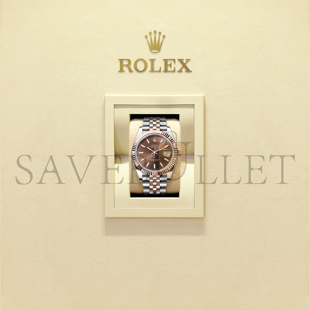 ROLEX DATEJUST 41 OYSTER, 41 MM, OYSTERSTEEL AND EVEROSE GOLD WATCH 126331-0002