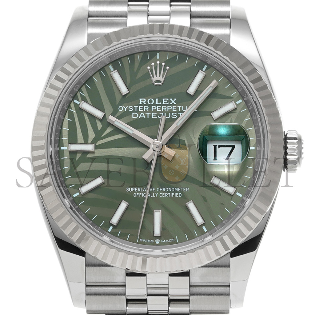 ROLEX DATEJUST OLIVE GREEN PALM THEME 41MM WATCH 126234-0047 ROLEX DATEJUST OLIVE GREEN PALM THEME 41MM WATCH 126234-0047