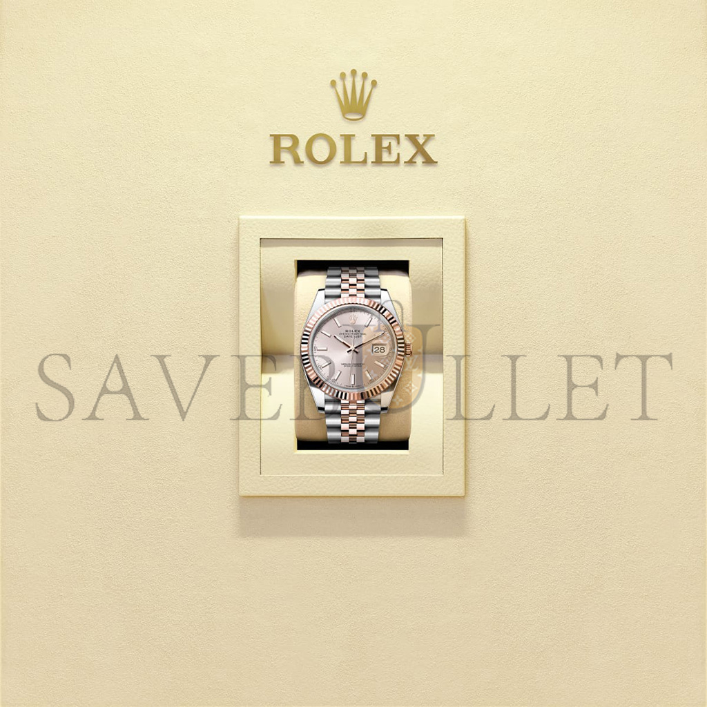ROLEX DATEJUST 41 OYSTER, 41 MM, OYSTERSTEEL AND EVEROSE GOLD WATCH 126331-0010