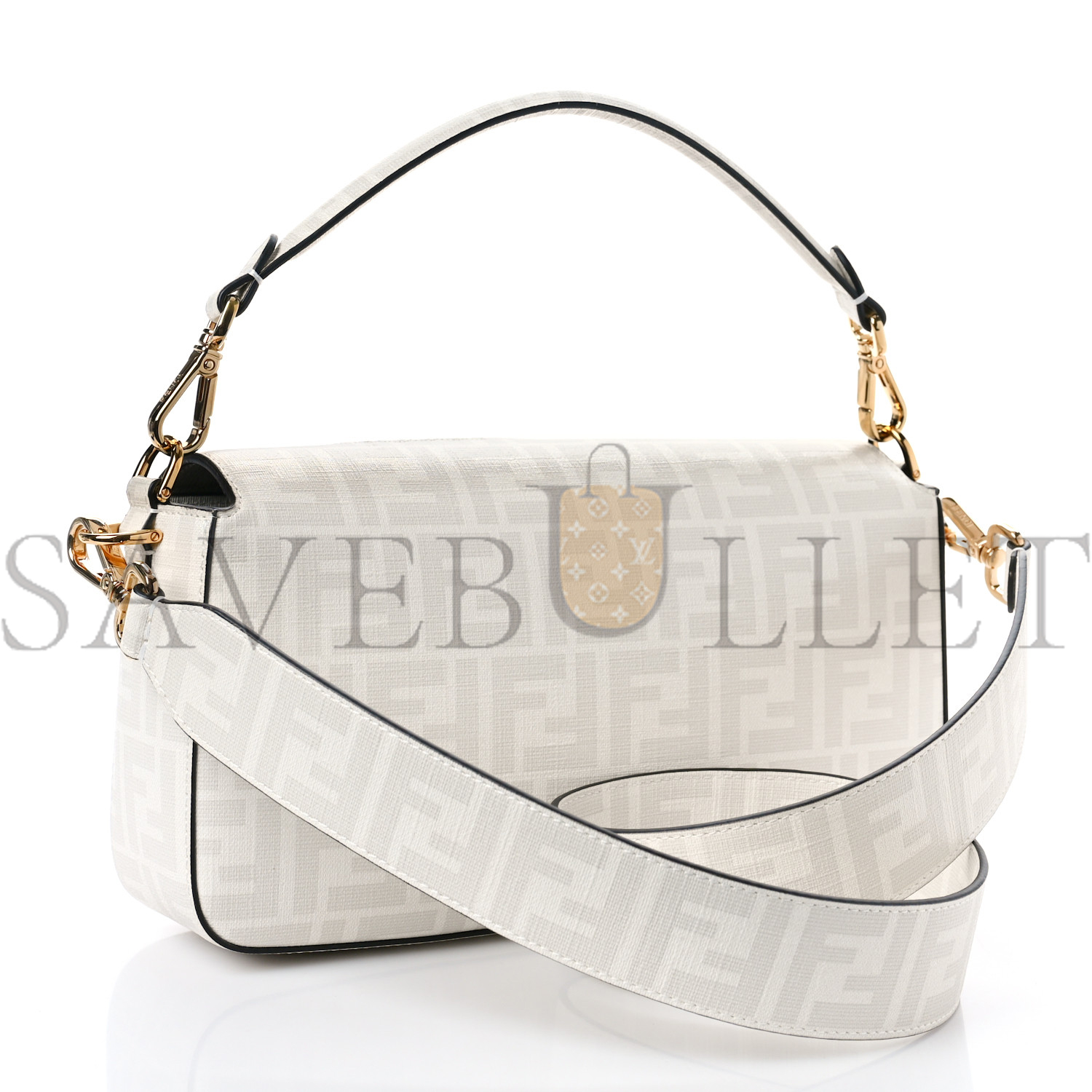 FENDI GLAZED FABRIC FF BIKINI GIRLS INLAY BAGUETTE BIANCO PERLA MULTICOLOR (27*15*6cm) FENDI GLAZED FABRIC FF BIKINI GIRLS INLAY BAGUETTE BIANCO PERLA MULTICOLOR (27*15*6cm)