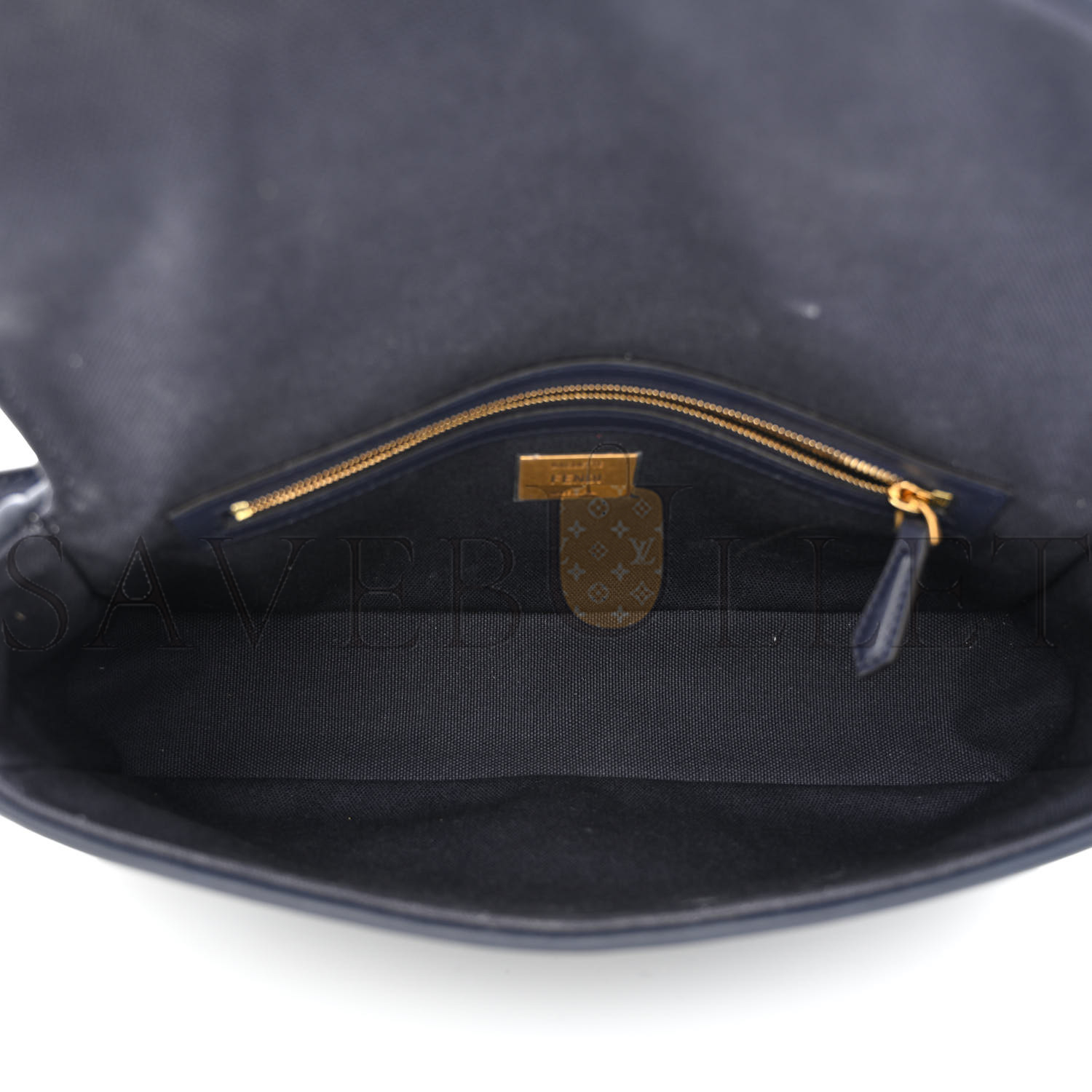 FENDI CANVAS VITELLO KING BI-COLOR STRAP FF EMBROIDERED BAGUETTE MIDNIGHT (27*16*6cm) FENDI CANVAS VITELLO KING BI-COLOR STRAP FF EMBROIDERED BAGUETTE MIDNIGHT (27*16*6cm)