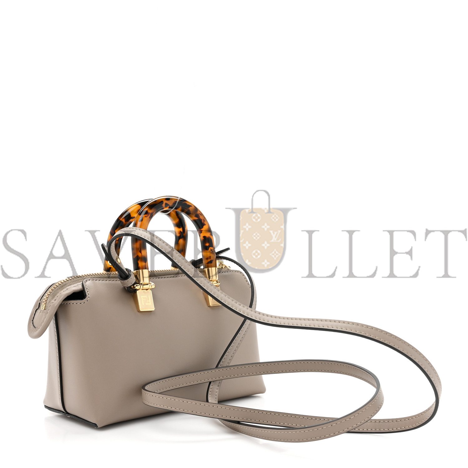 FENDI VITELLO KING PLEXIGLASS LOGO EMBOSSED MINI BY THE WAY TOP HANDLE BOSTON BAG TORTORA (17*11*8cm) FENDI VITELLO KING PLEXIGLASS LOGO EMBOSSED MINI BY THE WAY TOP HANDLE BOSTON BAG TORTORA (17*11*8cm)