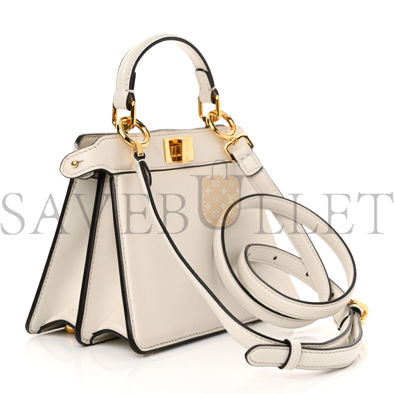 FENDI SHINY NAPPA PETITE PEEKABOO I SEE U SATCHEL WHITE (20*15*11cm) FENDI SHINY NAPPA PETITE PEEKABOO I SEE U SATCHEL WHITE (20*15*11cm)