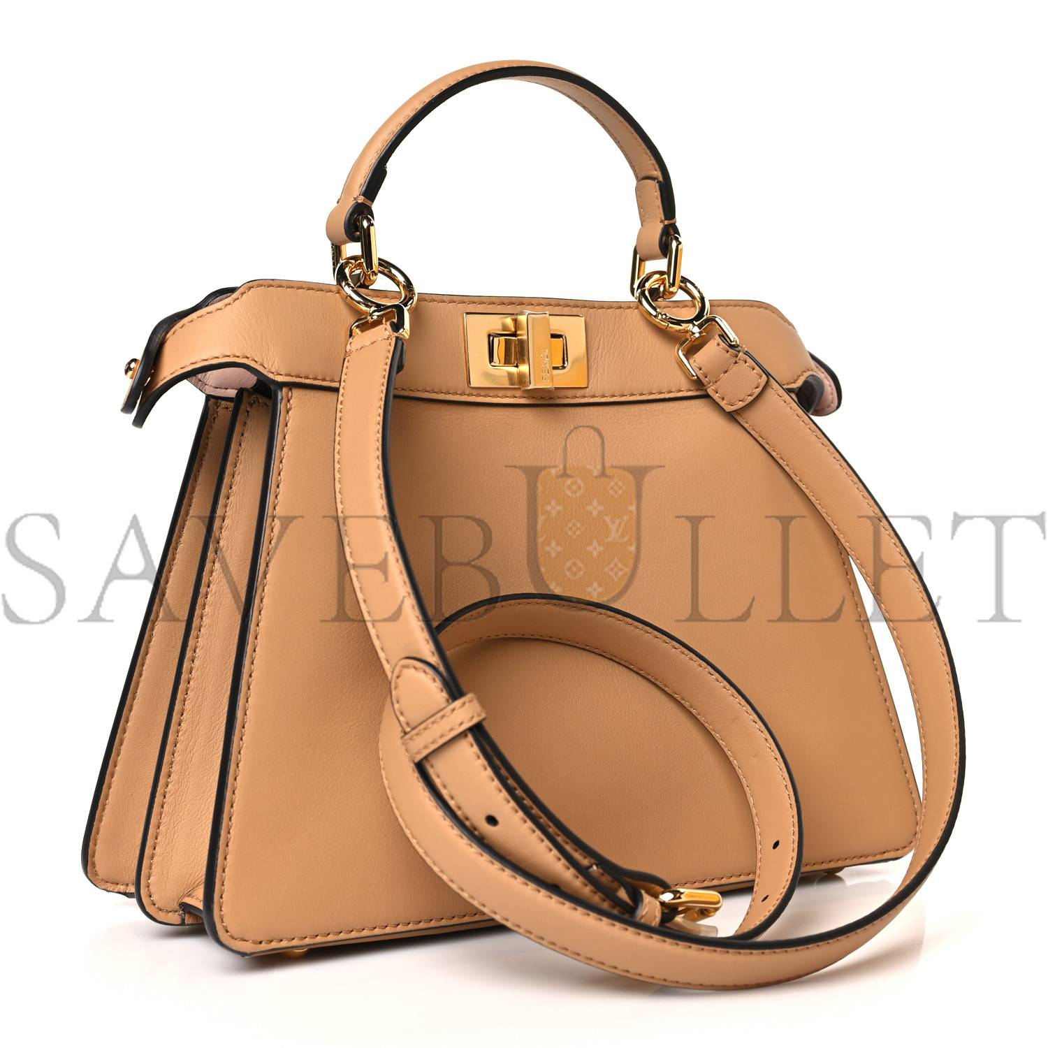 FENDI VITELLO SETA NAPPA BI-COLOR SMALL PEEKABOO I SEE U SATCHEL MIELE SCURO LIGHT ROSE TORTORA (27*20*11cm) FENDI VITELLO SETA NAPPA BI-COLOR SMALL PEEKABOO I SEE U SATCHEL MIELE SCURO LIGHT ROSE TORTORA (27*20*11cm)