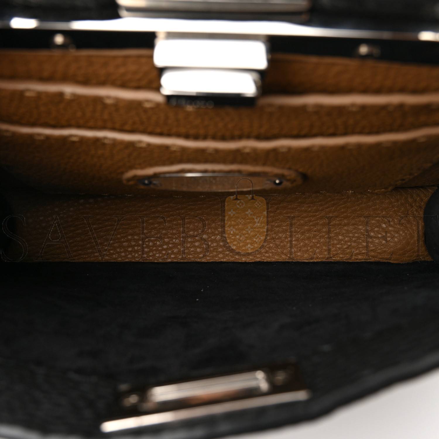 FENDI CUOIO ROMANO SELLERIA SMALL PEEKABOO I SEE U SATCHEL BLACK CAMEL SUNFLOWER (27*20*11cm) FENDI CUOIO ROMANO SELLERIA SMALL PEEKABOO I SEE U SATCHEL BLACK CAMEL SUNFLOWER (27*20*11cm)
