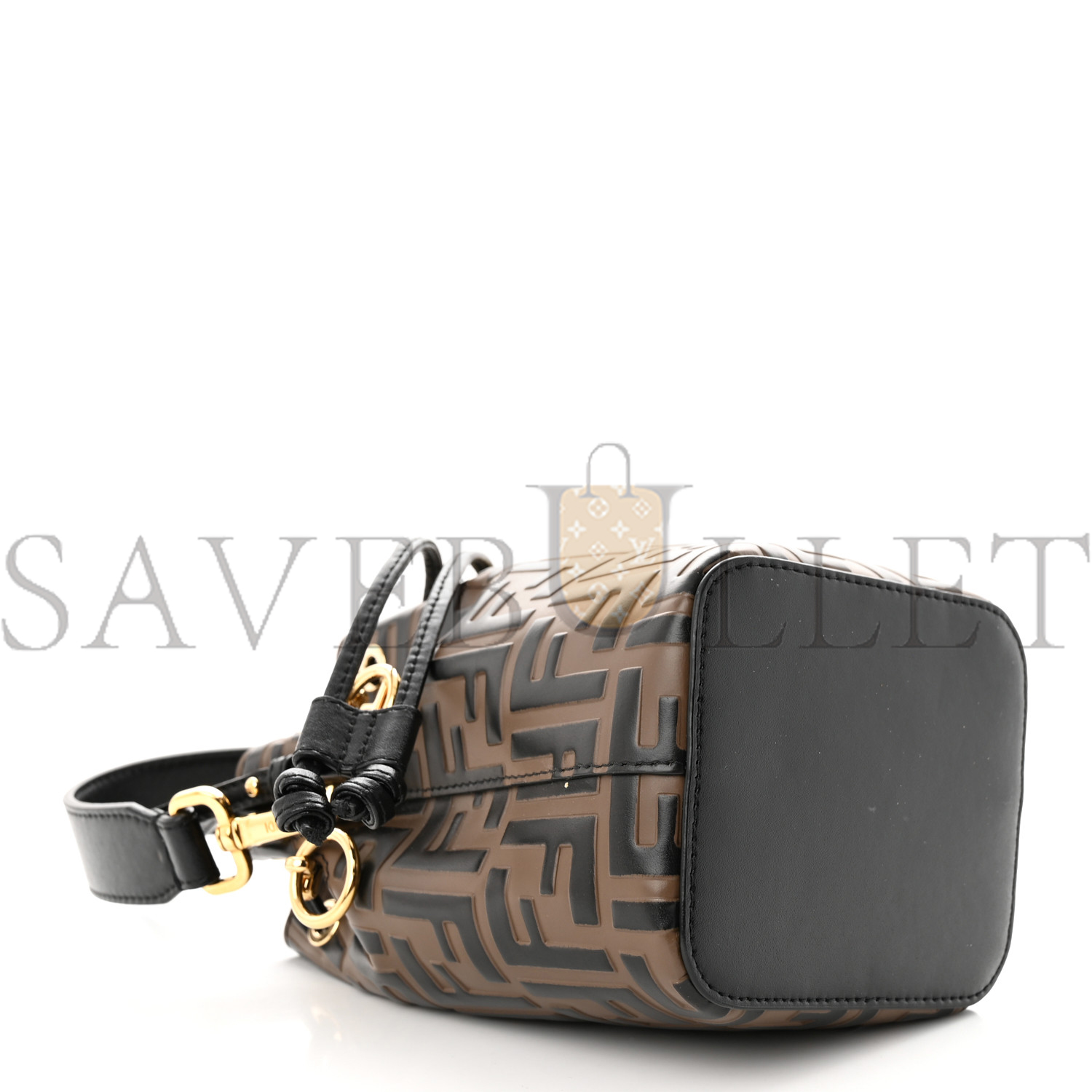 FENDI VITELLO LIBERTY F IS FENDI BI-COLOR FF 1974 EMBOSSED MINI MON TRESOR BUCKET BAG MAYA BLACK (18*12*10cm) FENDI VITELLO LIBERTY F IS FENDI BI-COLOR FF 1974 EMBOSSED MINI MON TRESOR BUCKET BAG MAYA BLACK (18*12*10cm)