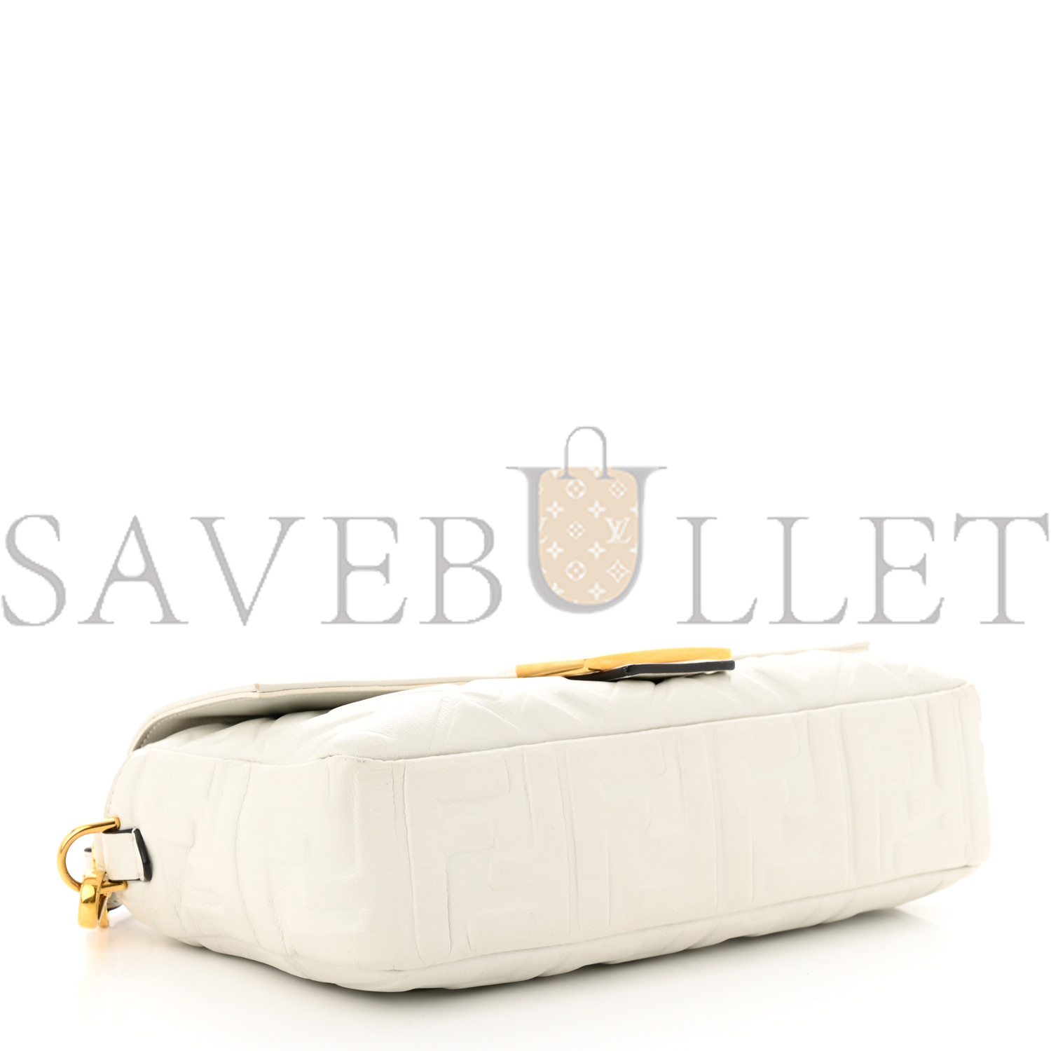 FENDI NAPPA FF 1974 EMBOSSED BAGUETTE WHITE (26*15*6cm) FENDI NAPPA FF 1974 EMBOSSED BAGUETTE WHITE (26*15*6cm)