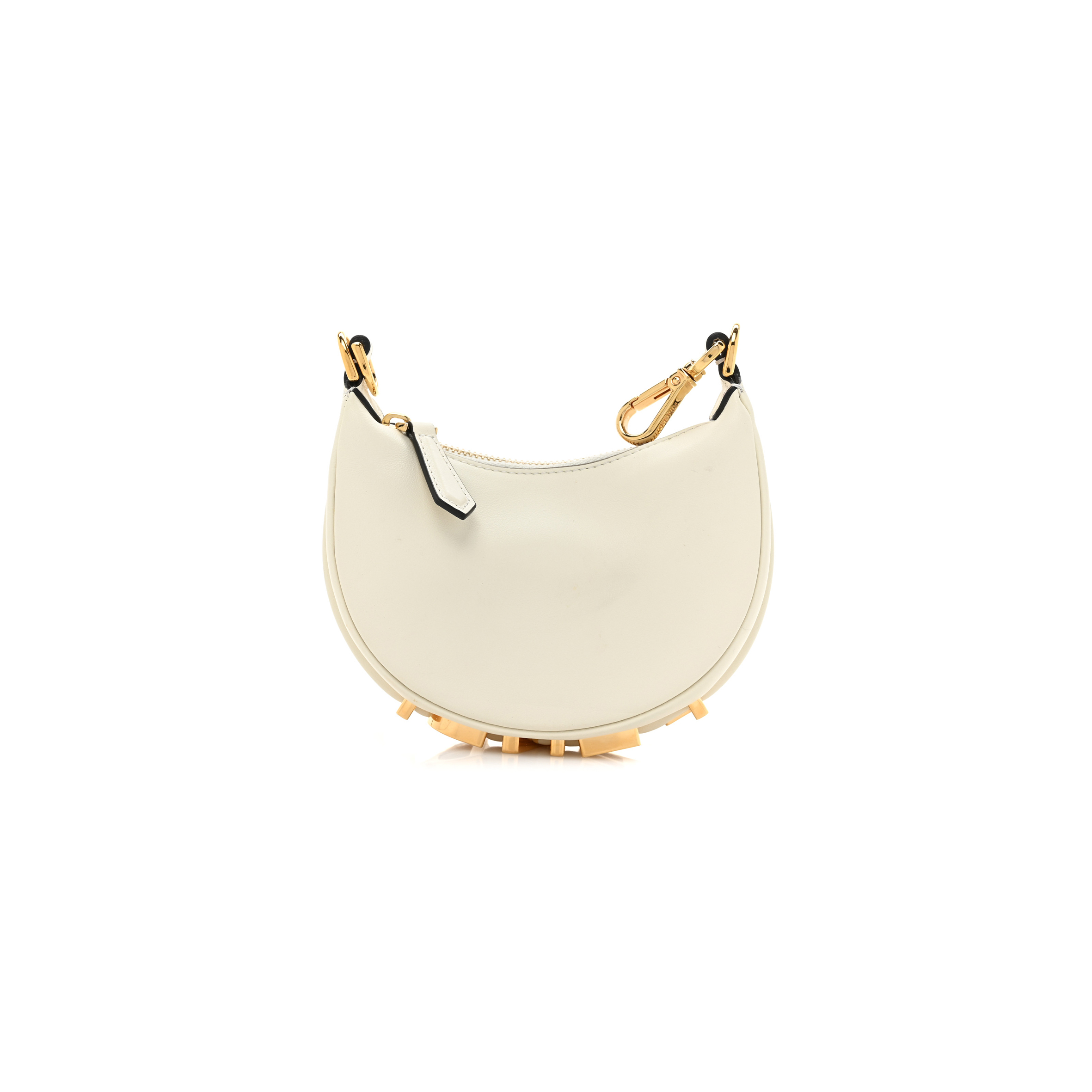 FENDI VITELLO GRACE MATTE NANO FENDIGRAPHY HOBO CHARM WHITE ICE (15*11*5cm) FENDI VITELLO GRACE MATTE NANO FENDIGRAPHY HOBO CHARM WHITE ICE (15*11*5cm)