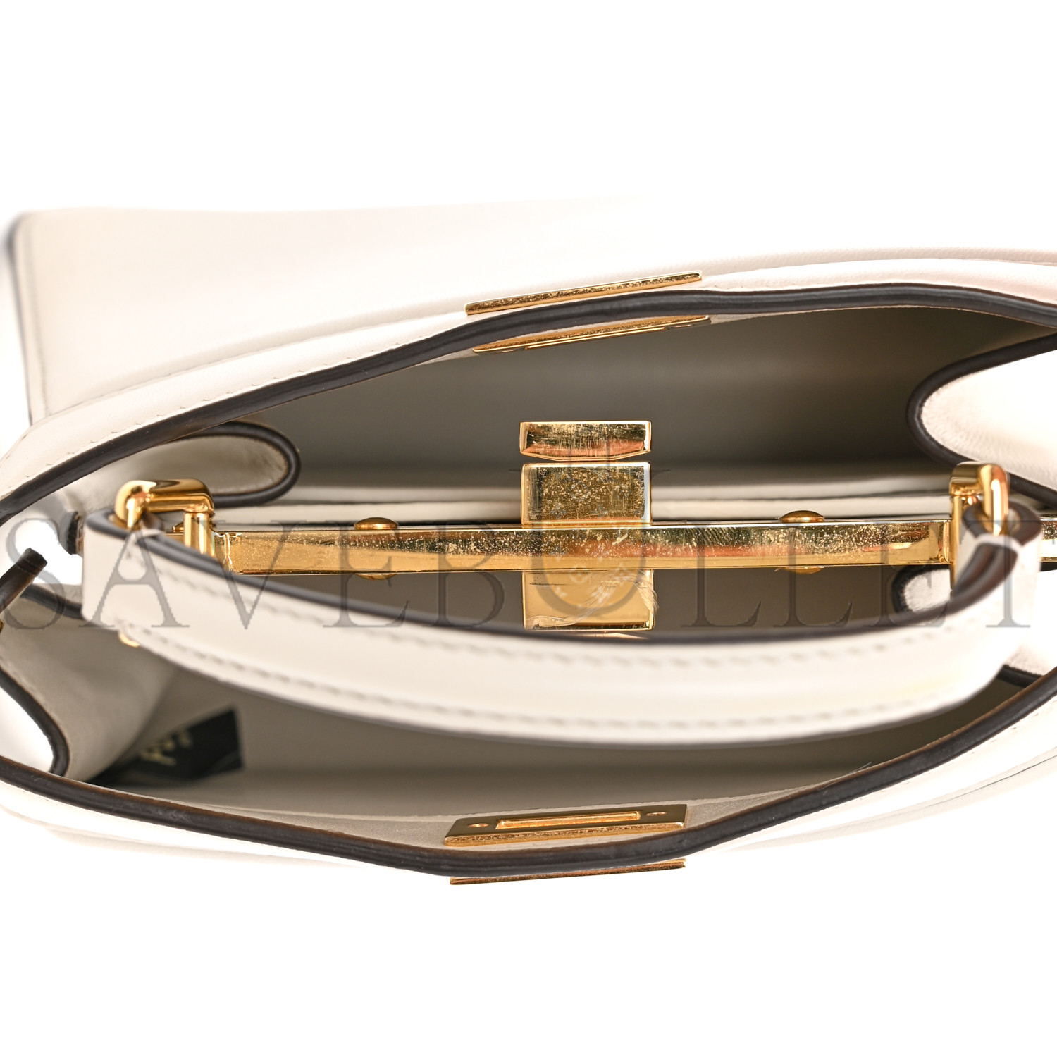 FENDI SHINY NAPPA PETITE PEEKABOO I SEE U SATCHEL WHITE (20*15*11cm) FENDI SHINY NAPPA PETITE PEEKABOO I SEE U SATCHEL WHITE (20*15*11cm)