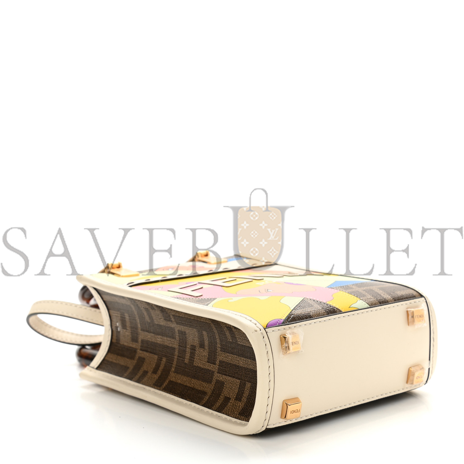 FENDI GLAZED FABRIC VITELLO KING PLEXIGLASS FF 1974 LOGO HAIRDO GIRLS INLAY MINI FENDI SUNSHINE SHOPPER TOTE MOGANO PANNA MULTICOLOR (17*13*5cm) FENDI GLAZED FABRIC VITELLO KING PLEXIGLASS FF 1974 LOGO HAIRDO GIRLS INLAY MINI FENDI SUNSHINE SHOPPER TOTE MOGANO PANNA MULTICOLOR (17*13*5cm)