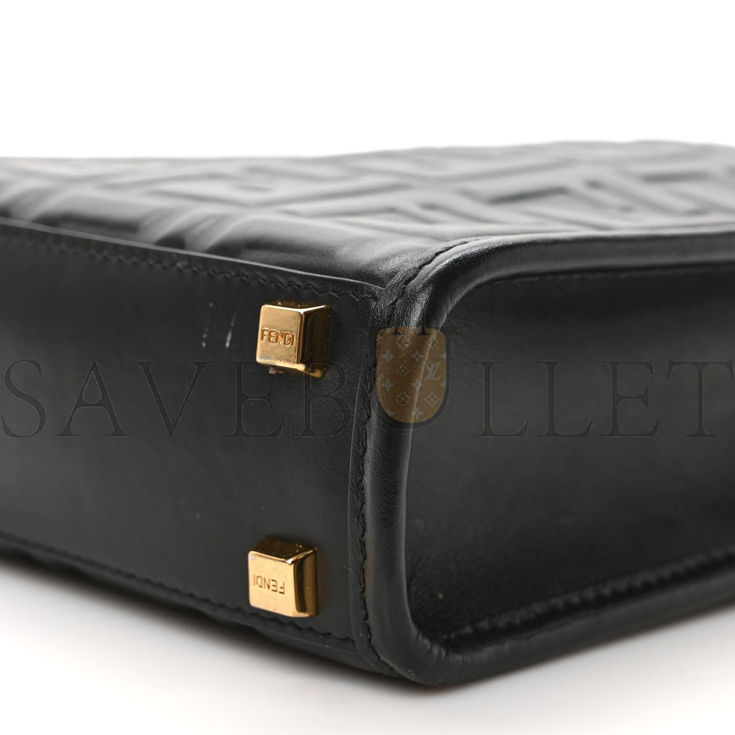 FENDI VITELLO PLEXIGLASS FF EMBOSSED MINI FENDI SUNSHINE SHOPPER TOTE BLACK (18*13*6cm) FENDI VITELLO PLEXIGLASS FF EMBOSSED MINI FENDI SUNSHINE SHOPPER TOTE BLACK (18*13*6cm)