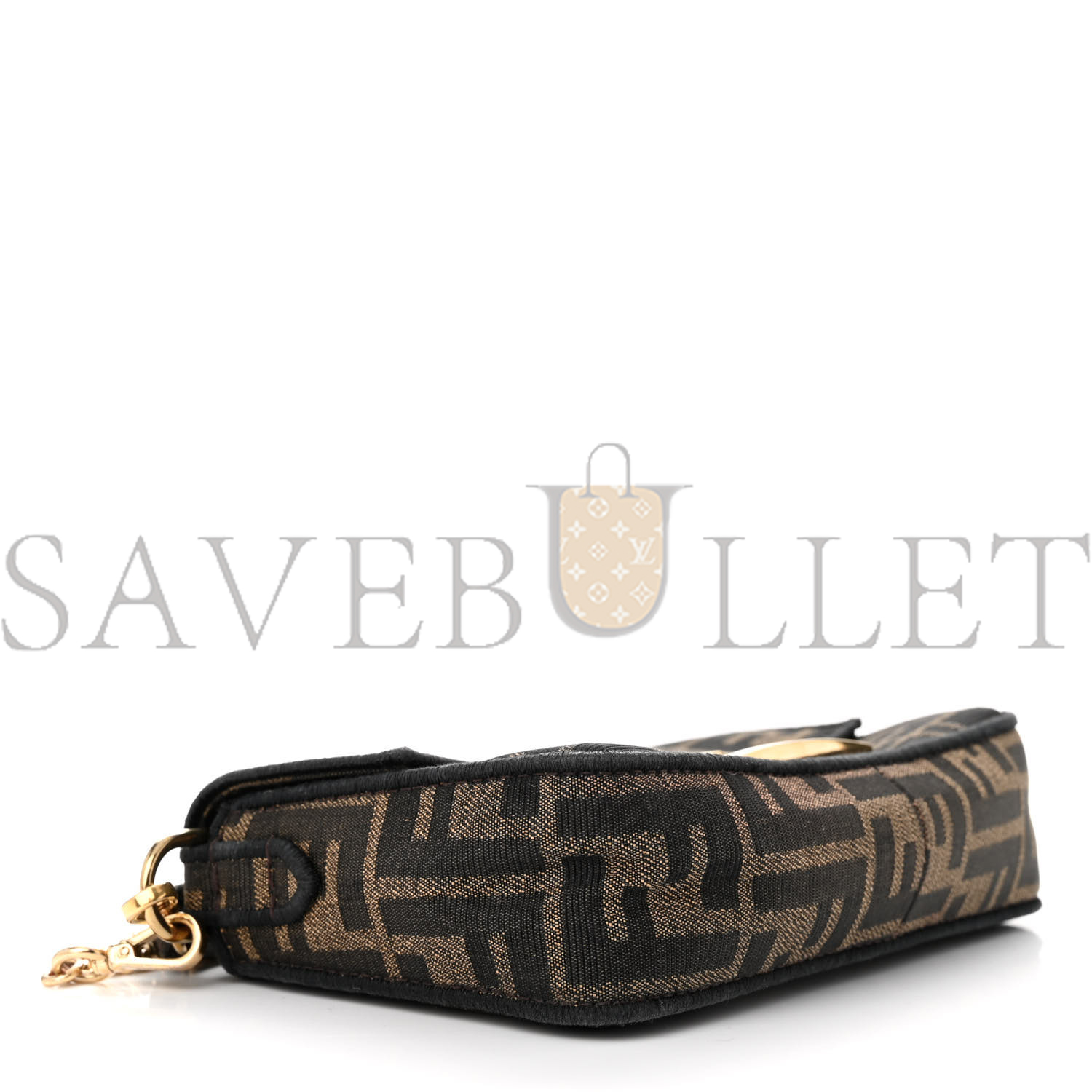 FENDI FABRIC JACQUARD FF 1974 MINI BAGUETTE TOBACCO MORO BLACK (18*11*5cm) FENDI FABRIC JACQUARD FF 1974 MINI BAGUETTE TOBACCO MORO BLACK (18*11*5cm)