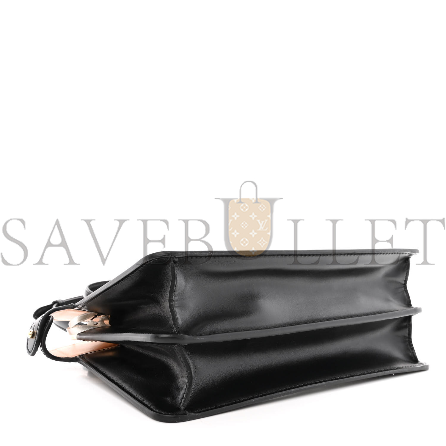 FENDI VITELLO KING LUXOR SHINY NAPPA MEDIUM PEEKABOO I SEE U EAST WEST SATCHEL BLACK LIGHT ROSE (29*18*11cm) FENDI VITELLO KING LUXOR SHINY NAPPA MEDIUM PEEKABOO I SEE U EAST WEST SATCHEL BLACK LIGHT ROSE (29*18*11cm)