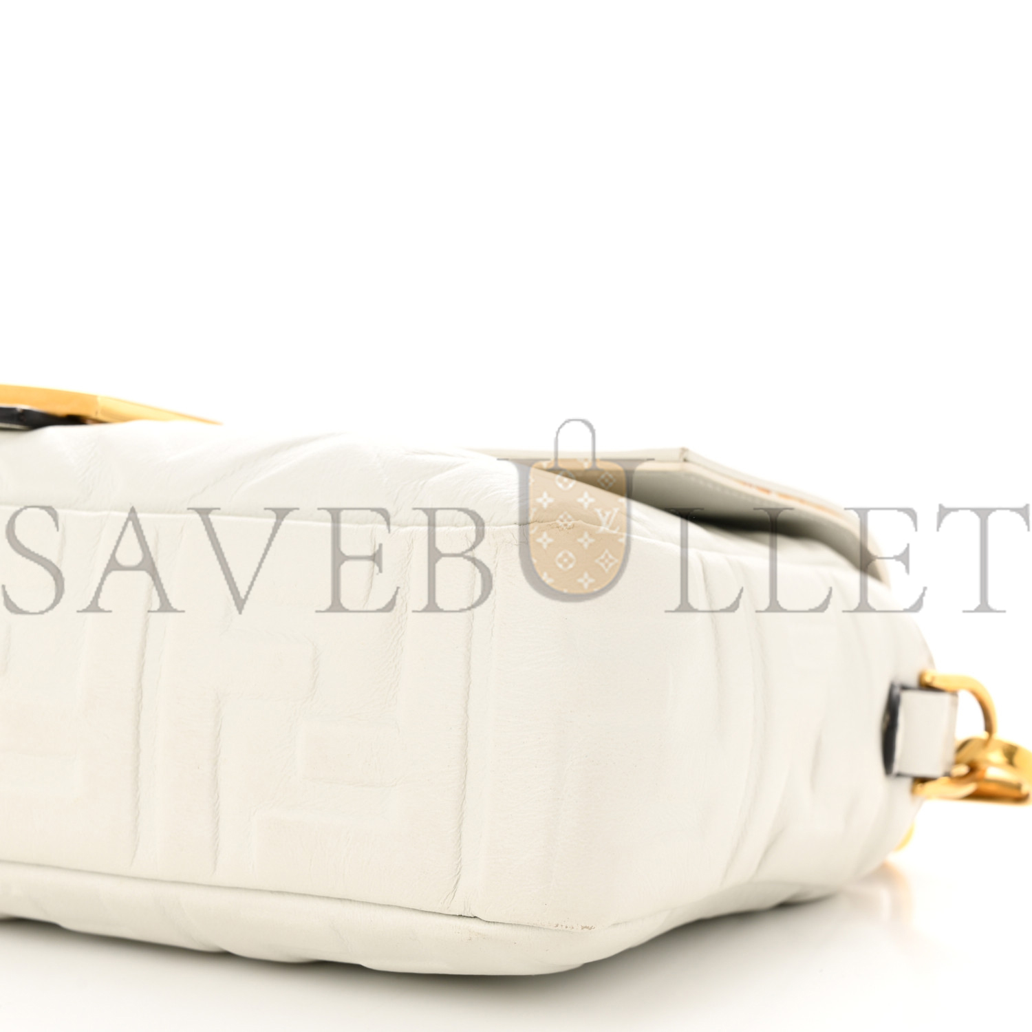 FENDI NAPPA FF 1974 EMBOSSED BAGUETTE WHITE (26*15*6cm) FENDI NAPPA FF 1974 EMBOSSED BAGUETTE WHITE (26*15*6cm)