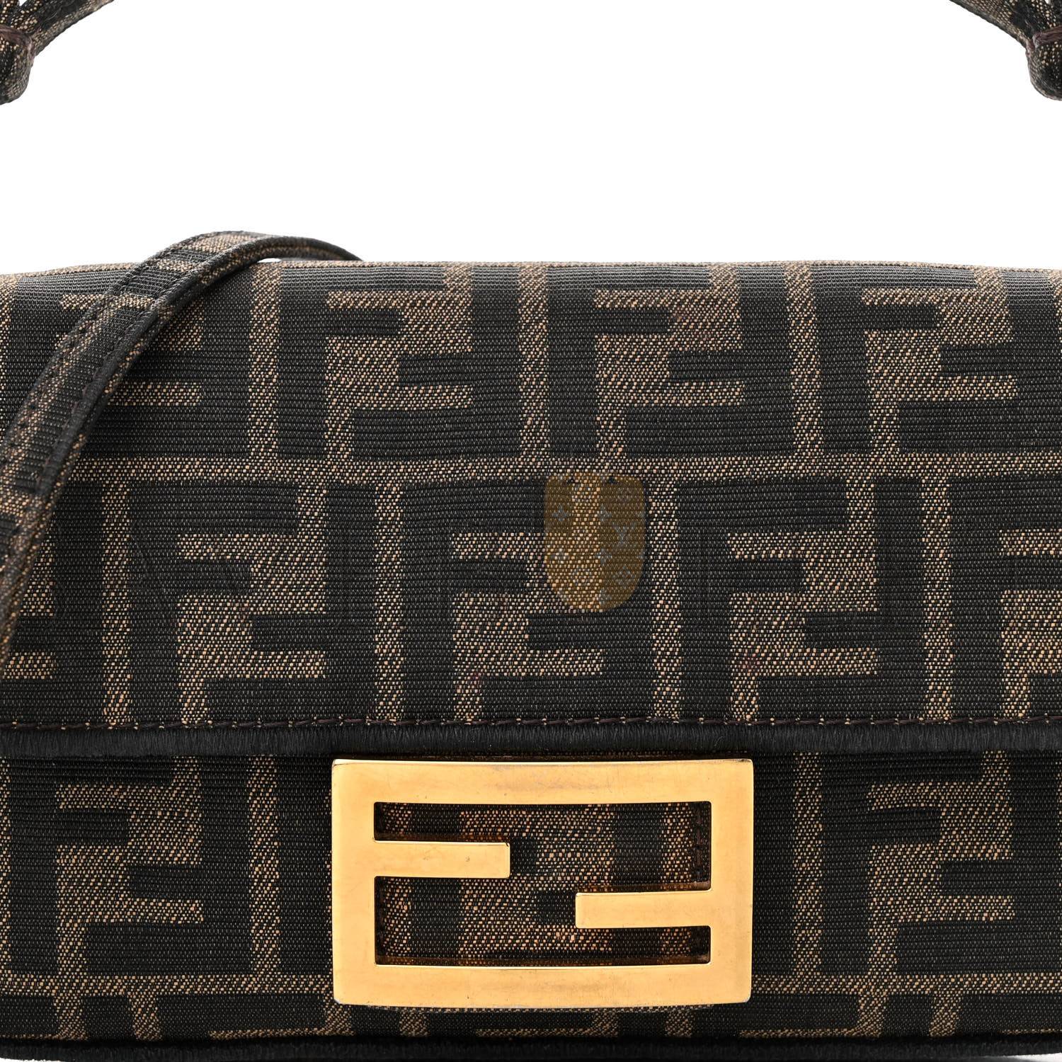 FENDI FABRIC JACQUARD FF 1974 MINI BAGUETTE TOBACCO MORO BLACK (18*11*5cm) FENDI FABRIC JACQUARD FF 1974 MINI BAGUETTE TOBACCO MORO BLACK (18*11*5cm)