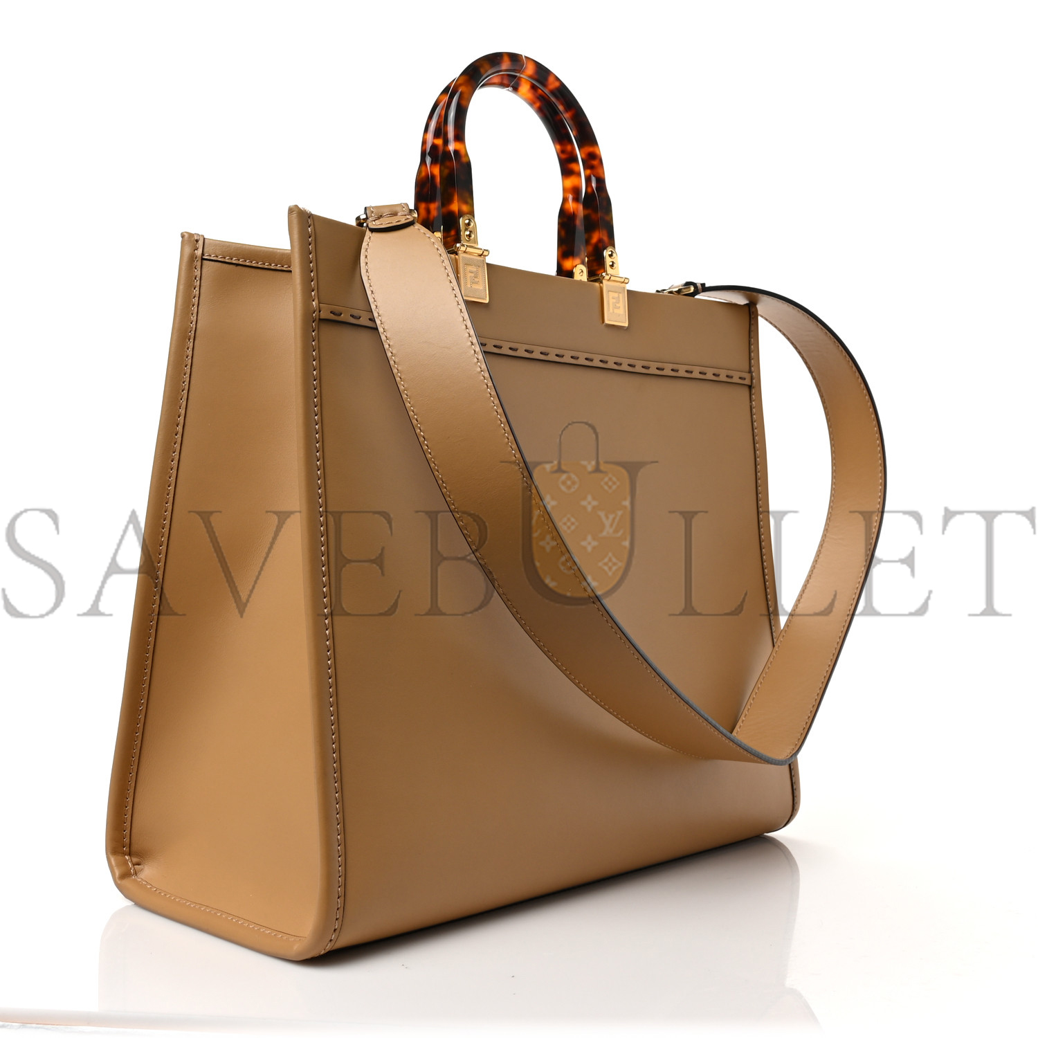 FENDI VITELLO KING PLEXIGLASS LOGO EMBOSSED MEDIUM FENDI SUNSHINE SHOPPER TOTE MIELE SCURO (36*30*16cm) FENDI VITELLO KING PLEXIGLASS LOGO EMBOSSED MEDIUM FENDI SUNSHINE SHOPPER TOTE MIELE SCURO (36*30*16cm)