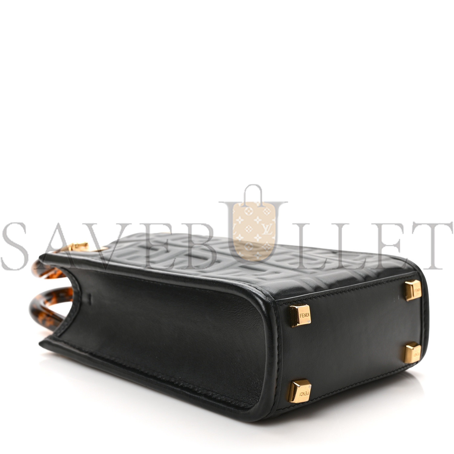 FENDI VITELLO PLEXIGLASS FF EMBOSSED MINI FENDI SUNSHINE SHOPPER TOTE BLACK (18*13*6cm) FENDI VITELLO PLEXIGLASS FF EMBOSSED MINI FENDI SUNSHINE SHOPPER TOTE BLACK (18*13*6cm)