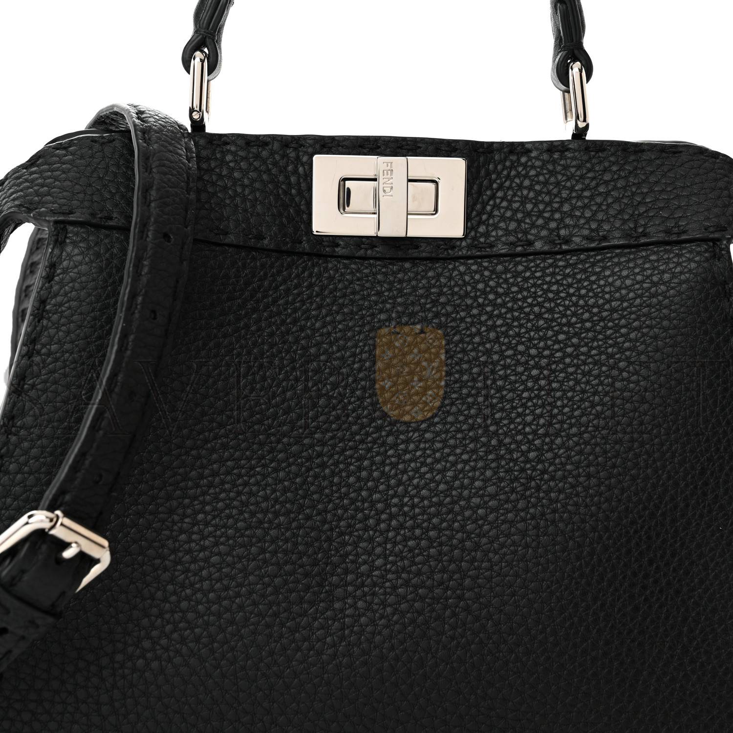 FENDI CUOIO ROMANO SELLERIA SMALL PEEKABOO I SEE U SATCHEL BLACK CAMEL SUNFLOWER (27*20*11cm) FENDI CUOIO ROMANO SELLERIA SMALL PEEKABOO I SEE U SATCHEL BLACK CAMEL SUNFLOWER (27*20*11cm)