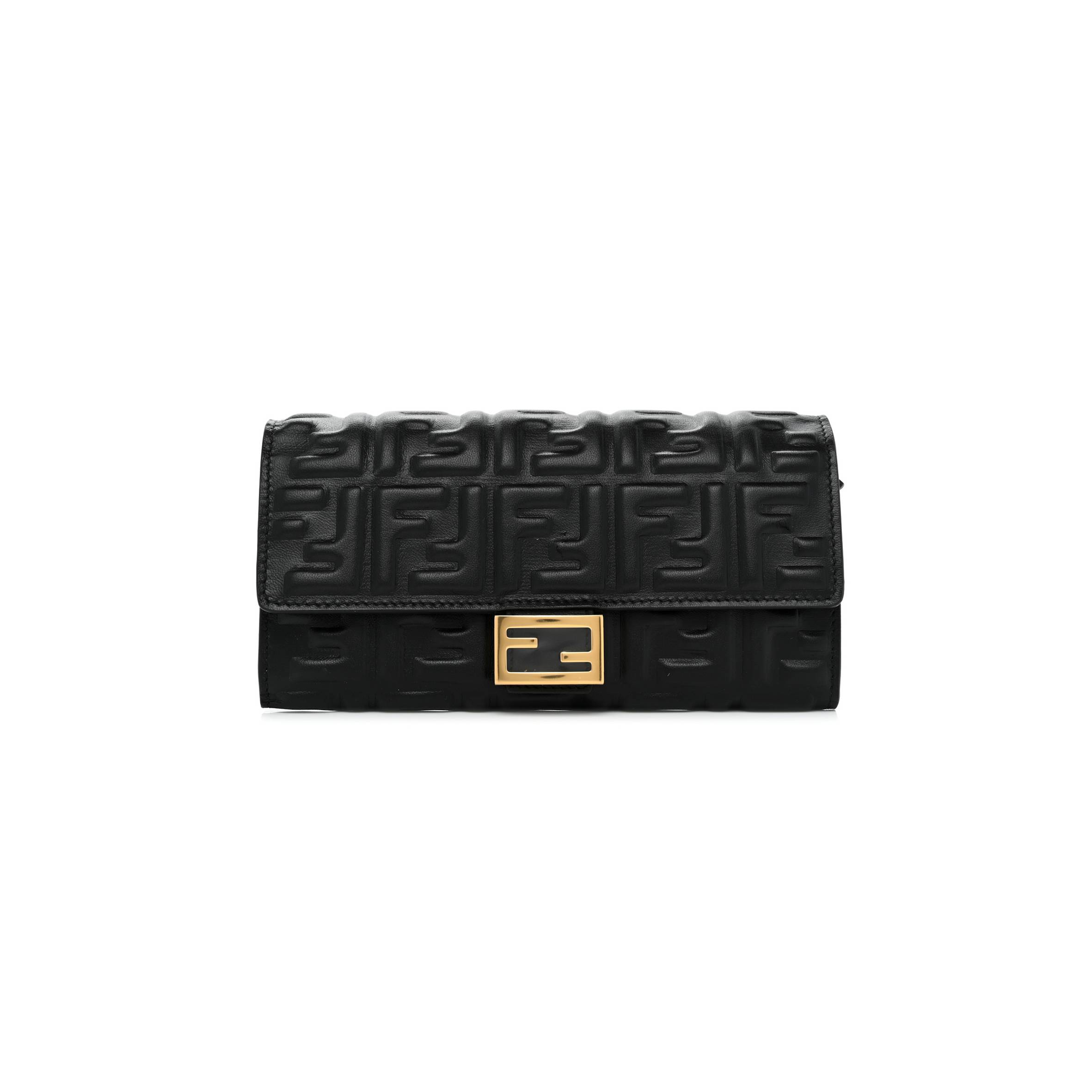 FENDI NAPPA MATISSE FF EMBOSSED CONTINENTAL WALLET BLACK (18*11*3cm) FENDI NAPPA MATISSE FF EMBOSSED CONTINENTAL WALLET BLACK (18*11*3cm)