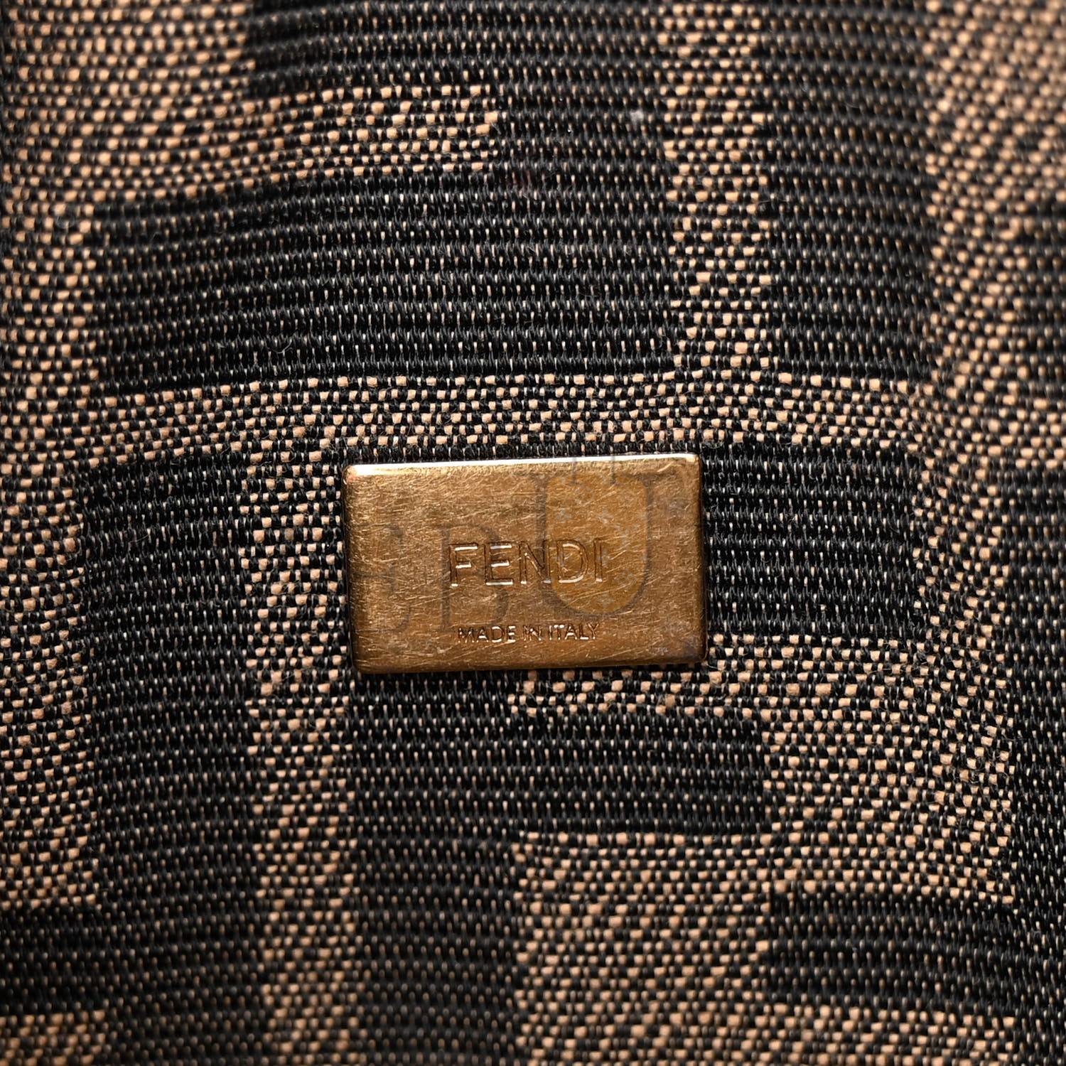 FENDI FABRIC JACQUARD FF 1974 MINI BAGUETTE TOBACCO MORO BLACK (18*11*5cm) FENDI FABRIC JACQUARD FF 1974 MINI BAGUETTE TOBACCO MORO BLACK (18*11*5cm)