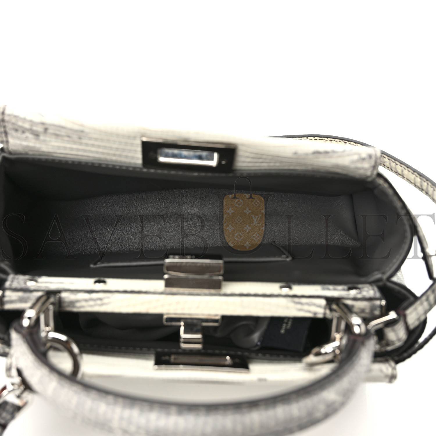 FENDI LIZARD TOGO SHINY NAPPA MINI PEEKABOO ICONIC SATCHEL ROCCIA (23*18*12cm) FENDI LIZARD TOGO SHINY NAPPA MINI PEEKABOO ICONIC SATCHEL ROCCIA (23*18*12cm)