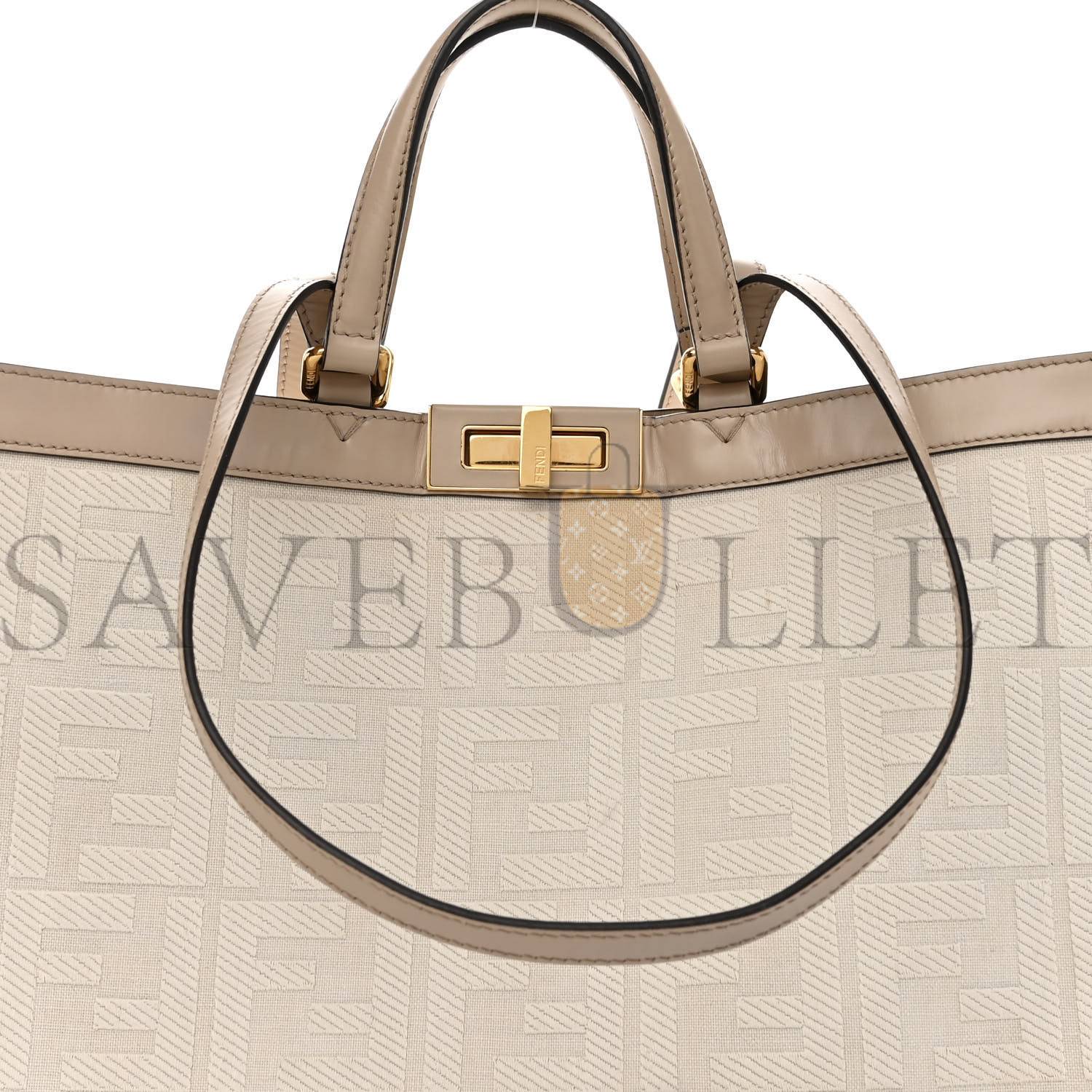 FENDI CANVAS VITELLO KING FF EMBROIDERED MEDIUM PEEKABOO X-TOTE POUDRE (41*29*15cm) FENDI CANVAS VITELLO KING FF EMBROIDERED MEDIUM PEEKABOO X-TOTE POUDRE (41*29*15cm)