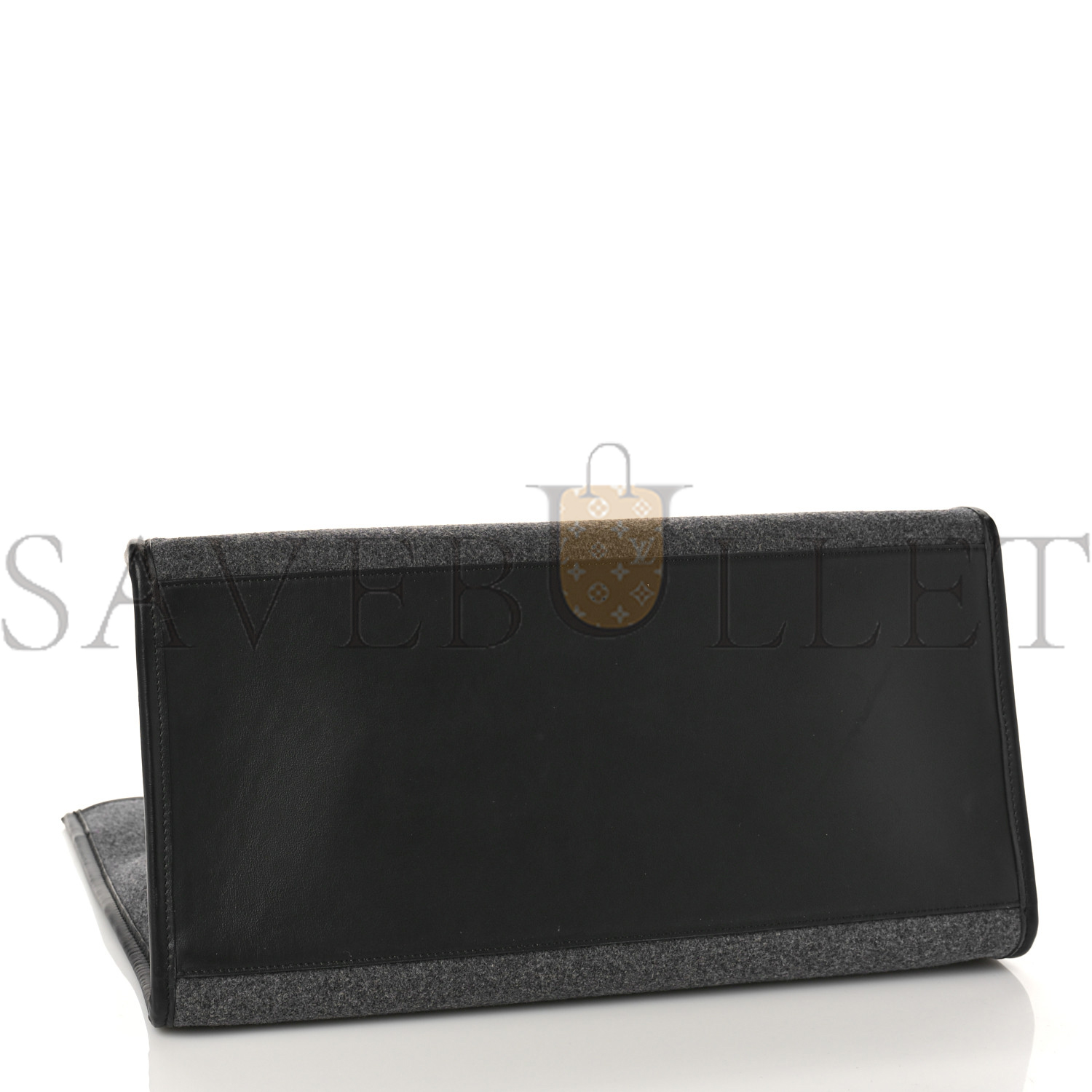 FENDI MELANGE FLANNEL PLEXIGLASS SATIN LOGO EMBROIDERED THREADED EDGE LARGE FENDI SUNSHINE SHOPPER TOTE GRIGIO BLACK (40*34*20cm) FENDI MELANGE FLANNEL PLEXIGLASS SATIN LOGO EMBROIDERED THREADED EDGE LARGE FENDI SUNSHINE SHOPPER TOTE GRIGIO BLACK (40*34*20cm)