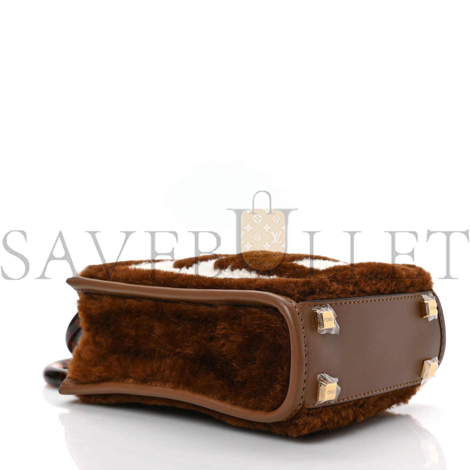 FENDI SHEARLING PLEXIGLASS FF MINI FENDI SUNSHINE SHOPPER TOTE FORRESTA WHITE (18*13*6cm) FENDI SHEARLING PLEXIGLASS FF MINI FENDI SUNSHINE SHOPPER TOTE FORRESTA WHITE (18*13*6cm)